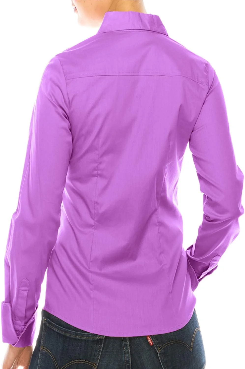 لباس MAYSIX APPAREL آستین بلند کشی دکمه دار یقه دار اداری رسمی بلوز زنانه (XS-3XL)