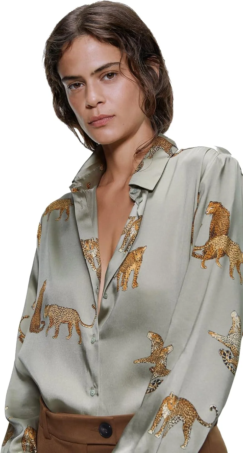 بلوز زنانه مارپسا، پیراهن های ابریشم ساتن، آستین بلند گشاد غیر رسمی برای کار اداری، لباس های رسمی شرکتی