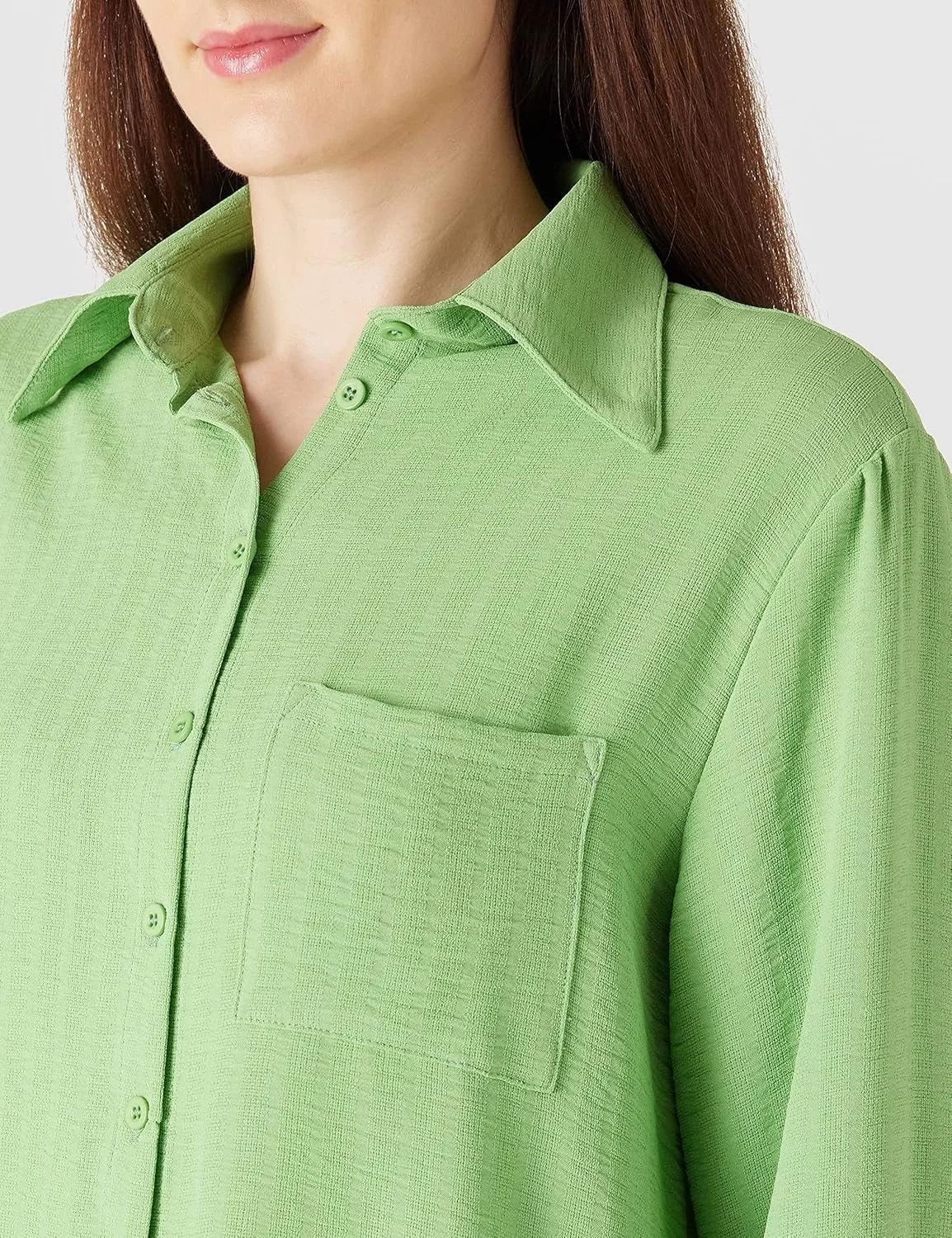 MANAIXUAN بلوز آستین بلند دکمه دار زنانه، گشاد و راحت، یقه هفت