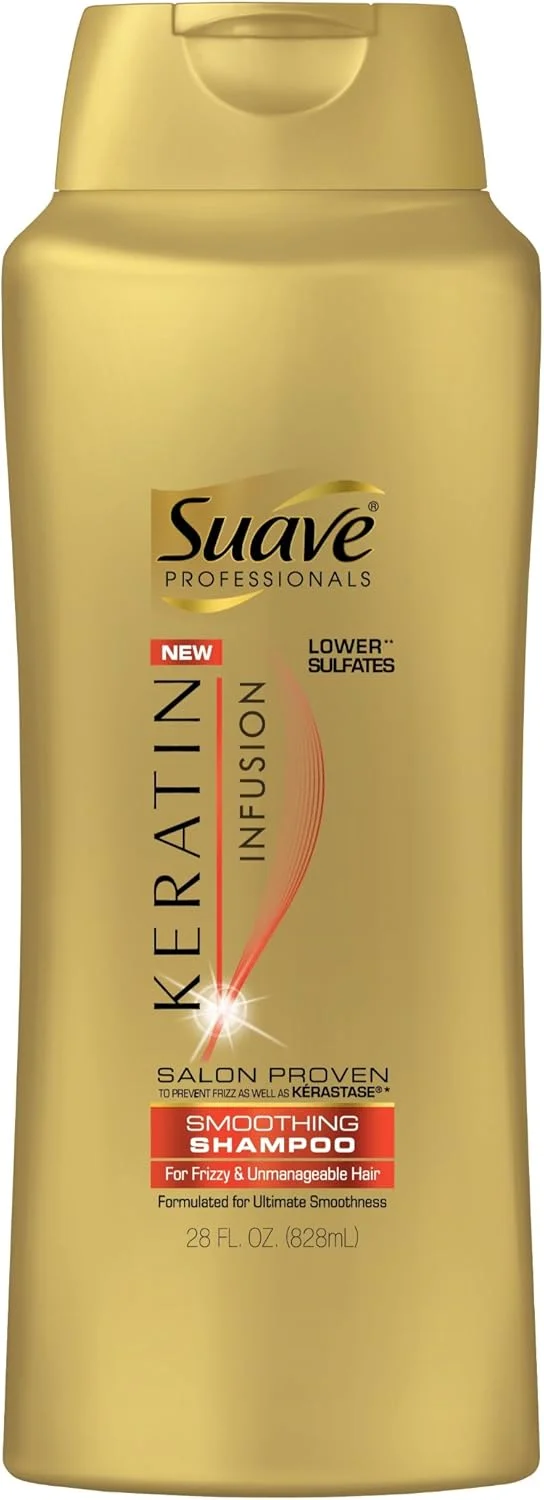 شامپو صاف کننده موهای خشک Suave Professionals حاوی کراتین، کنترل کننده وز مو تا 48 ساعت، 828 میلی لیتر، بسته 4 عددی شامپو صاف کننده موهای خشک Suave Professionals حاوی کراتین، کنترل کننده وز مو تا 48 ساعت، 828 میلی لیتر، بسته 4 عددی