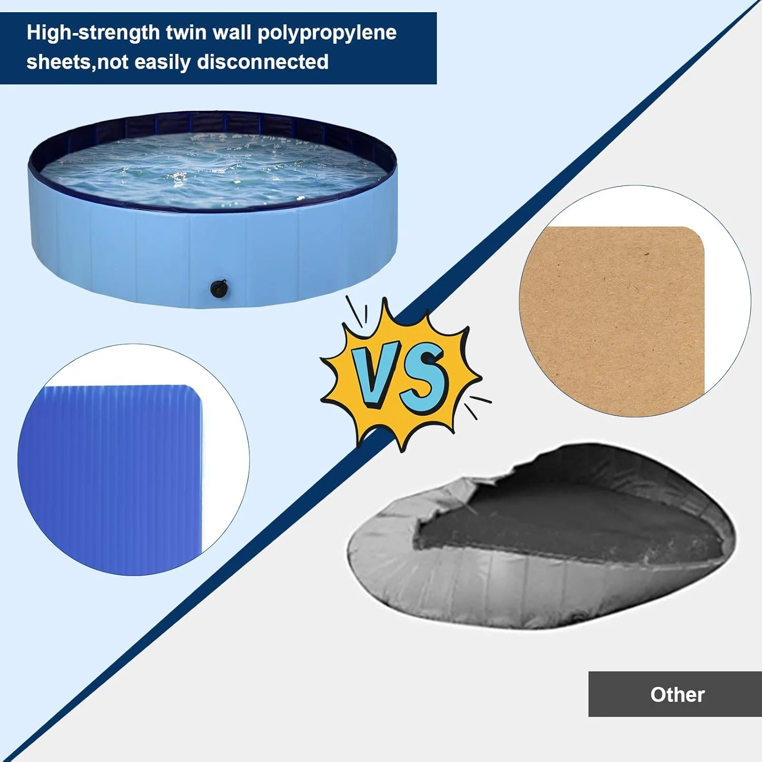 استخر حمام حیوانات خانگی زیلینو، وان حمام تاشو، استخر کودکان برای سگ، گربه و بچه ها، 47 اینچ