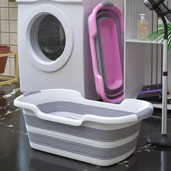 استخر حمام حیوانات خانگی ZDALQDMJ سبک و بادوام، ضد نشت و تاشو، وان حمام قابل حمل تاشو برای سگ ها و گربه های کوچک، مناسب برای دوش گرفتن توله سگ، آبگرم، پاسیو، حیاط خلوت، بالکن، سبز (رنگ: خاکستری)