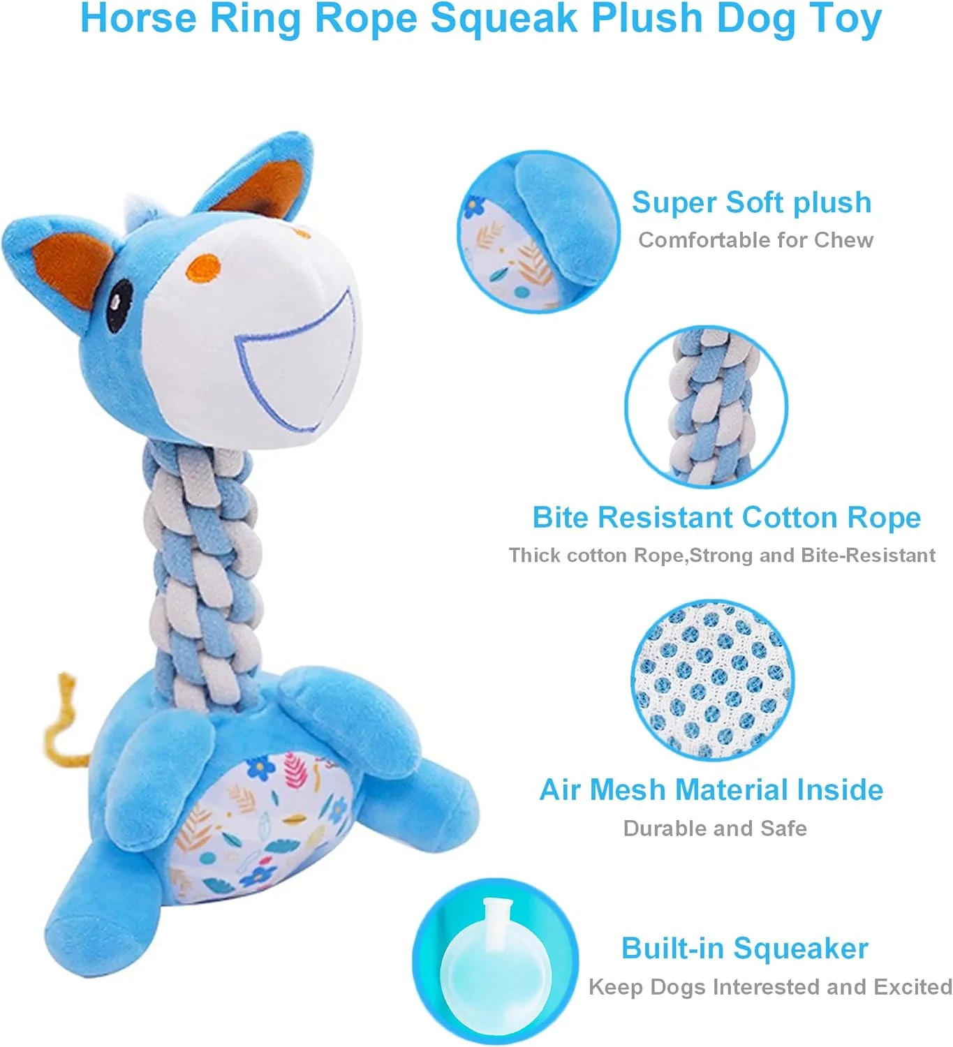 اسباب بازی سگ پولیشی بادوام و صدا دار YXYANI، اسباب بازی تعاملی جویدنی و آموزشی برای سگ های متوسط و بزرگ، اسباب بازی حیوانات خانگی نرم و قابل شستشو، سگ ها را سالم و شاد نگه می دارد، هدیه تعطیلات و تولد (اسب)