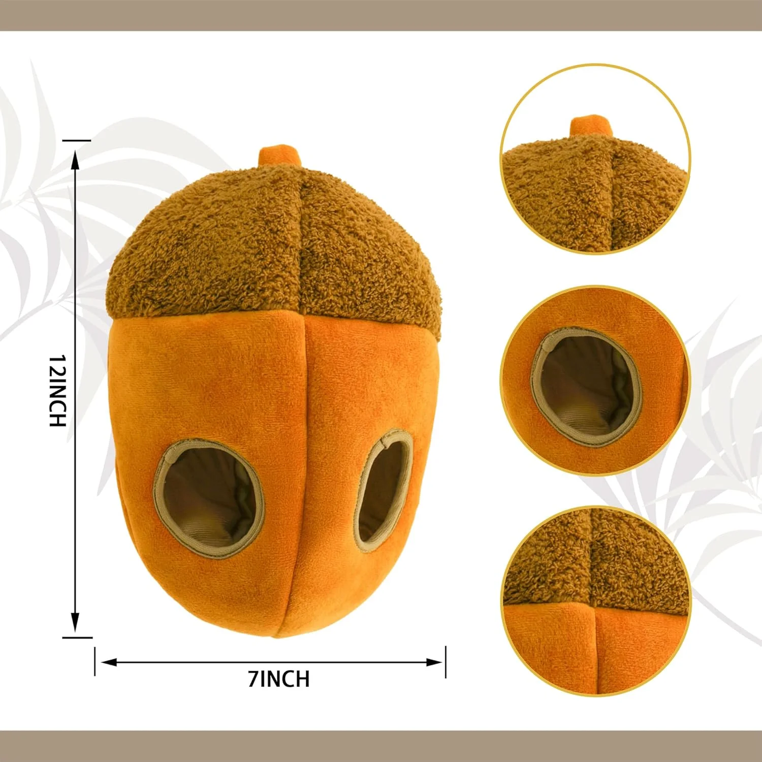 اسباب بازی سگ یوبیمجیک مدل قایم موشک سنجاب نشسته به همراه فندق چروک دار، اسباب بازی تعاملی سگ برای سرگرم نگه داشتن سگ ها، اسباب بازی جویدنی تمیز کننده دندان حیوانات خانگی برای سگ های کوچک و متوسط