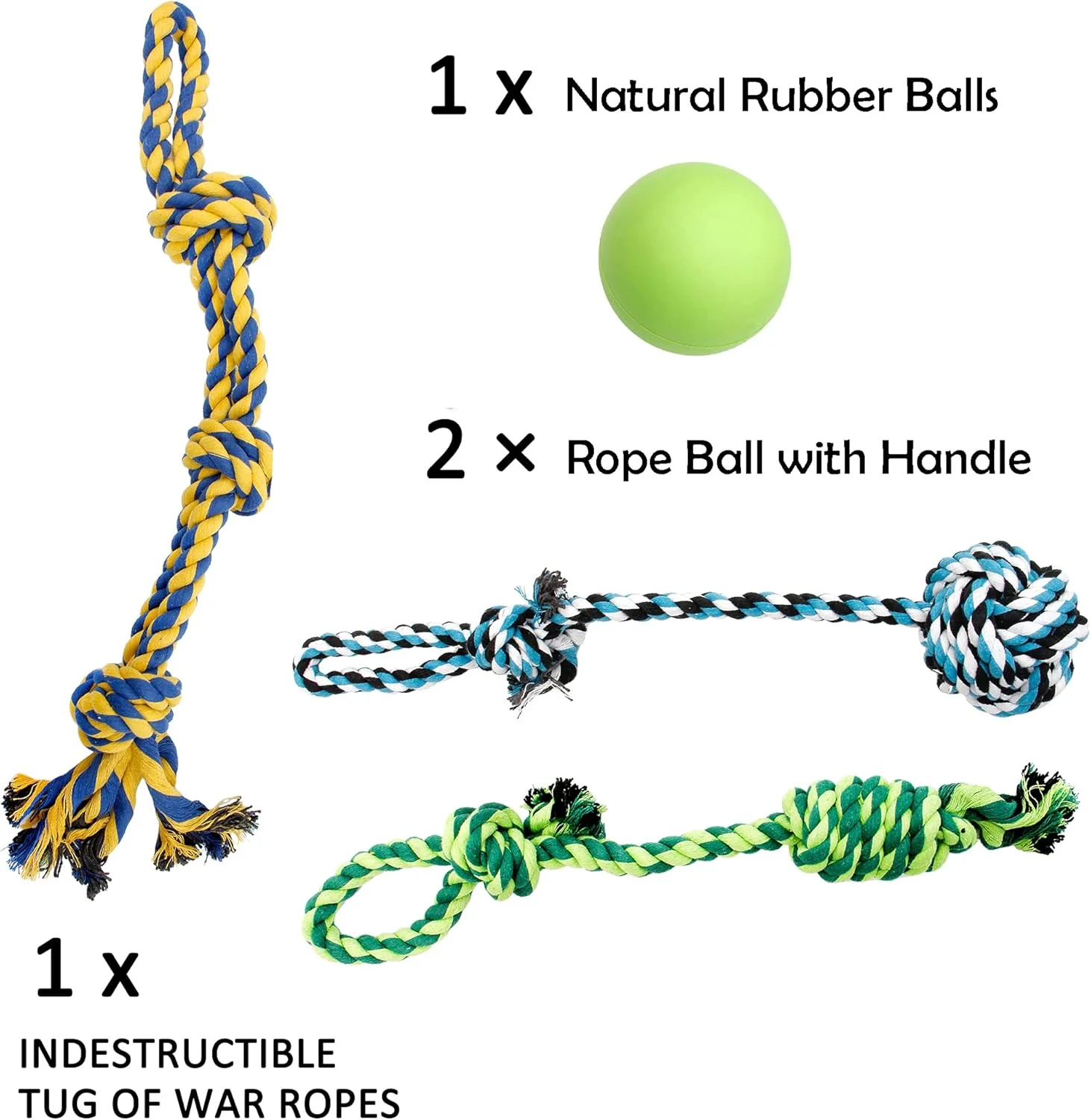 طناب اسباب بازی سگ Youngever بسته 4 عددی، اسباب بازی های جویدنی توله سگ برای سگ های متوسط ​​تا بزرگ
