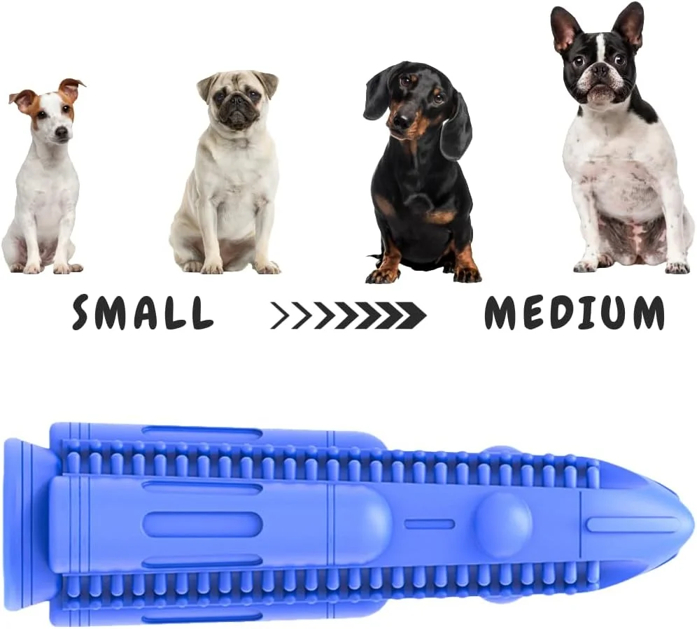 YAAUP - سنگی جیرجیر کننده - اسباب بازی جویدنی مسواک سگ پایدار، اسباب بازی دندانی جیرجیر کننده بادوام برای سگ های کوچک و متوسط با جویدن تهاجمی و لاستیک طبیعی درجه مواد غذایی، آموزش هوش، آسیاب دندان.