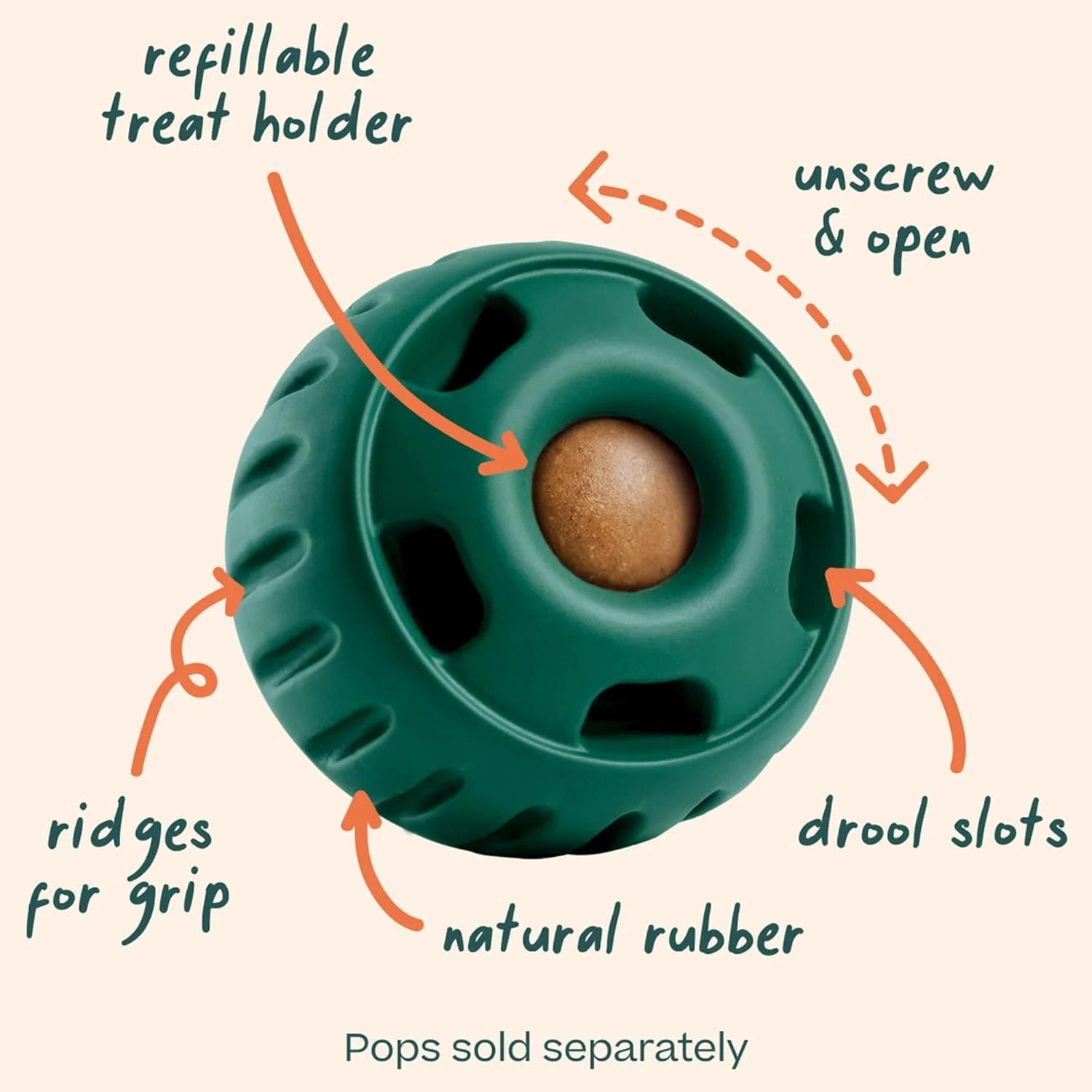 اسباب بازی سگ پاپسیکل WOOF، بزرگ مناسب سگ های 11 تا 34 کیلوگرم، اسباب بازی بادوام برای سرگرم نگه داشتن توله سگ شما، ایمن برای سگ ها، تمیز کردن آسان، اسباب بازی های سگ پر کردنی