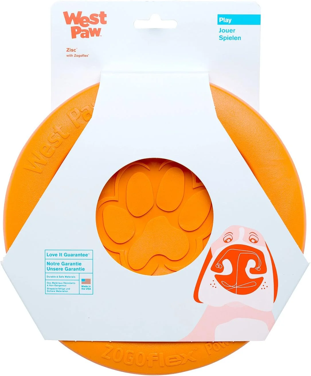 اسباب بازی دیسکی پرنده سگ West Paws Zogoflex Zisc، نارنجی، سایز بزرگ