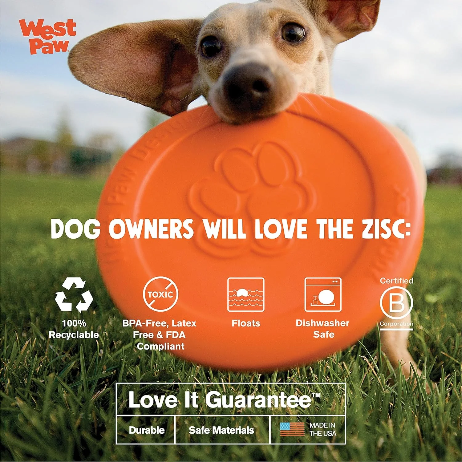 اسباب بازی دیسکی پرنده سگ West Paws Zogoflex Zisc، نارنجی، سایز بزرگ اسباب بازی دیسکی پرنده سگ West Paws Zogoflex Zisc، نارنجی، سایز بزرگ