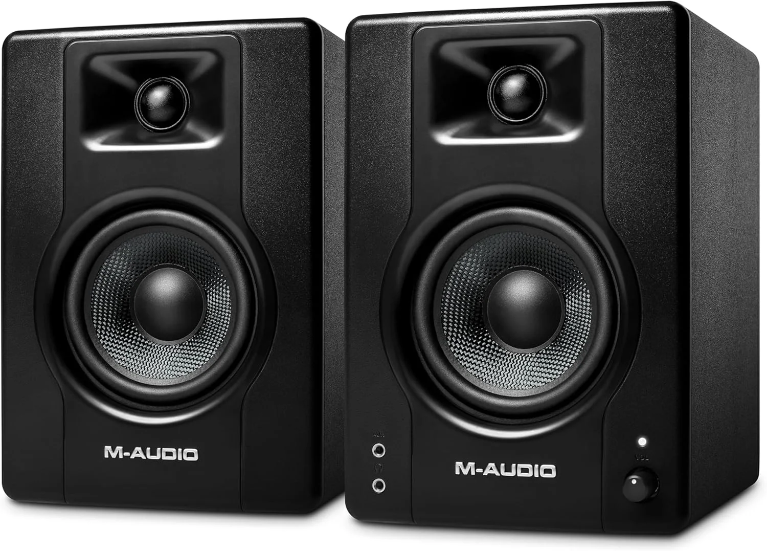 اسپیکرهای رومیزی/مانیتورهای استودیویی M-Audio BX4 با توان 120 وات برای بازی، تولید موسیقی، پخش زنده و پادکست (جفت BX4) اسپیکرهای رومیزی/مانیتورهای استودیویی M-Audio BX4 با توان 120 وات برای بازی، تولید موسیقی، پخش زنده و پادکست (جفت BX4)