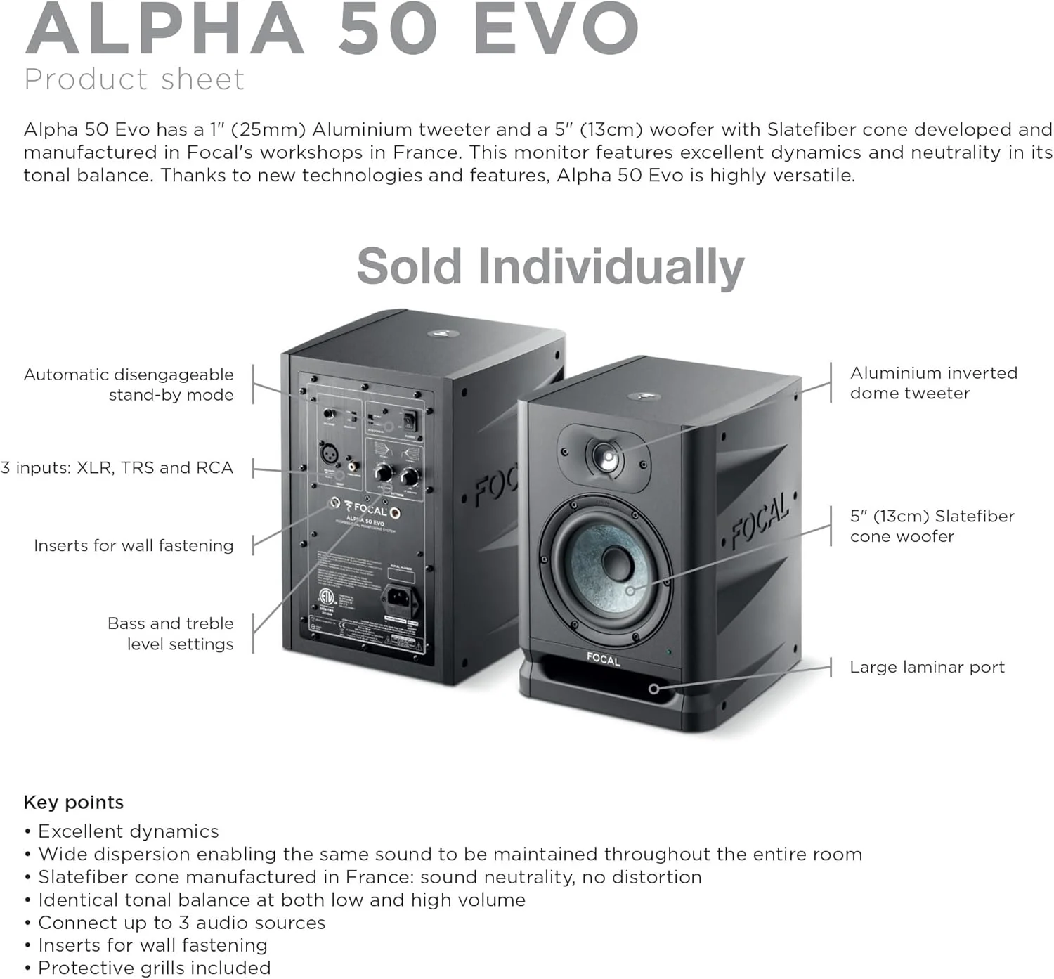 مانیتور استودیویی فوکال Alpha 50 Evo با ووفر 5 اینچی