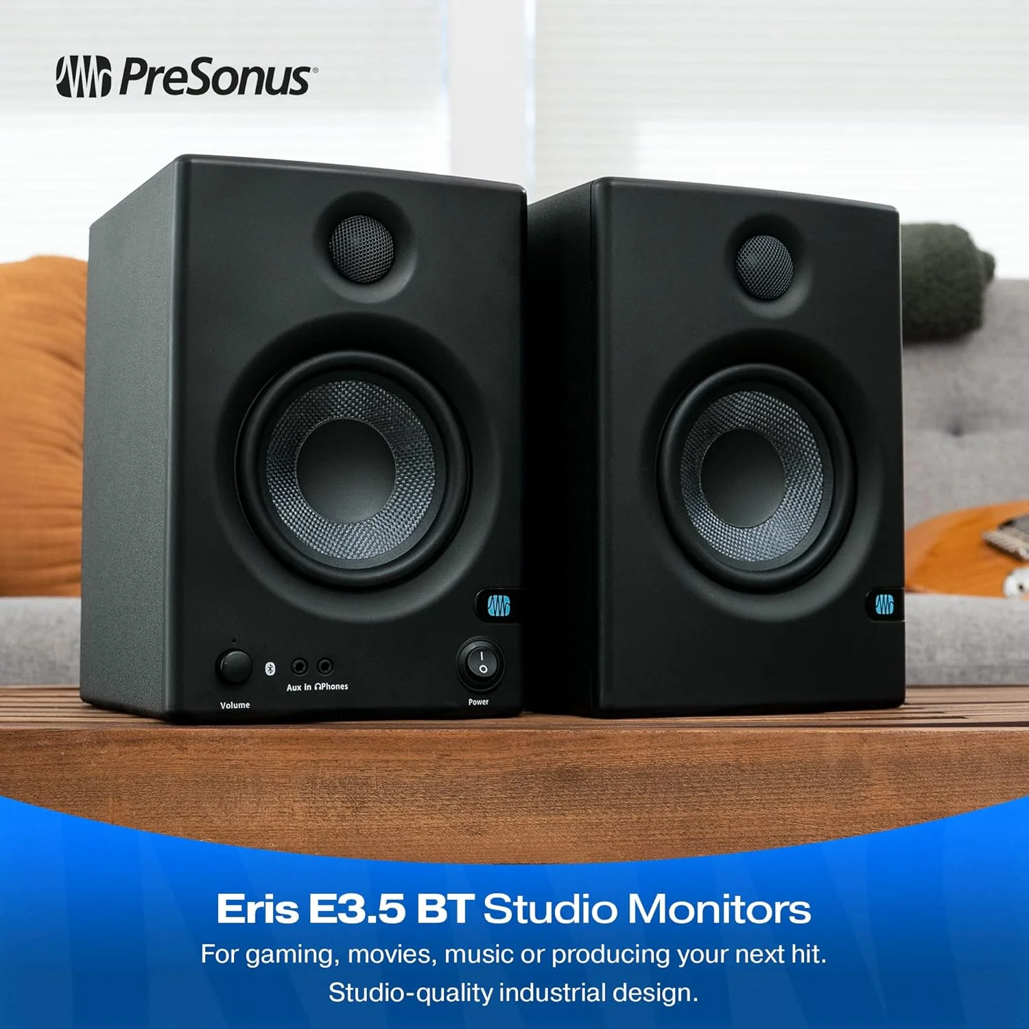مانیتورهای استودیویی چندرسانهای بلوتوثی Presonus Eris E3.5 Bt، 3.5 اینچی، 2-Way، با کیفیت بالا (جفت)، E3.5 Bt (جفت) مانیتورهای استودیویی چندرسانهای بلوتوثی Presonus Eris E3.5 Bt، 3.5 اینچی، 2-Way، با کیفیت بالا (جفت)، E3.5 Bt (جفت)