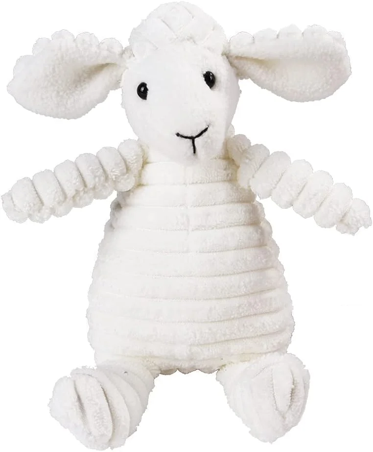 اسباب بازی سگ Velvaria، اسباب بازی بادوام مخملی، اسباب بازی های پولیشی صدادار، اسباب بازی پازلی برای سگ ها، اسباب بازی آموزشی دندان، اسباب بازی های پنبه ای تعاملی جویدنی خنده دار، اسباب بازی های دندانی سگ بزرگ (گوسفند سفید)