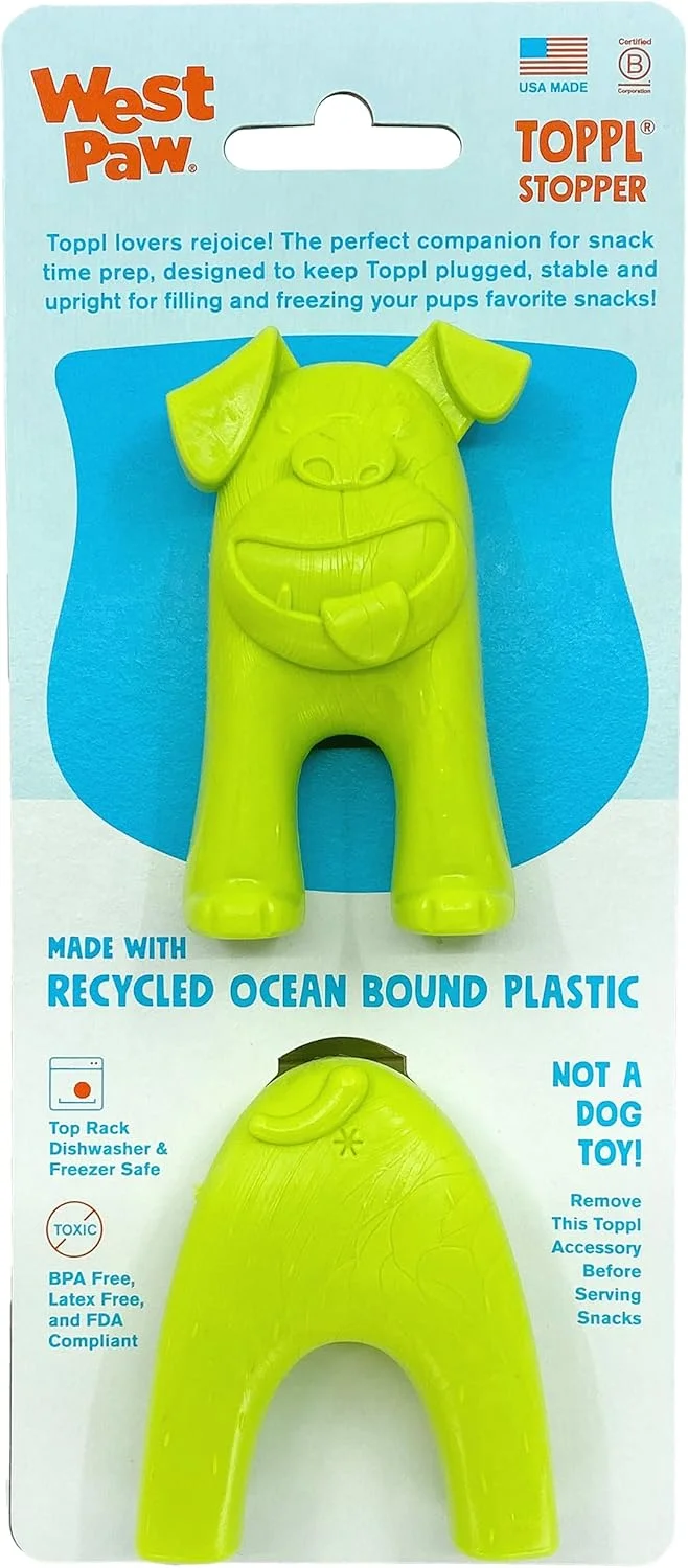 درب پوششی دو عددی وست پا مدل Toppl به رنگ سبز سیبی - طراحی شده برای غنی سازی غذایی سگ، لوازم جانبی مناسب برای تمام سایزهای اسباب بازی سگ Toppl - آماده سازی آسان غذا و تشویقی، تمیز و پایدار، ساخت آمریکا، پلاستیک بازیافتی.