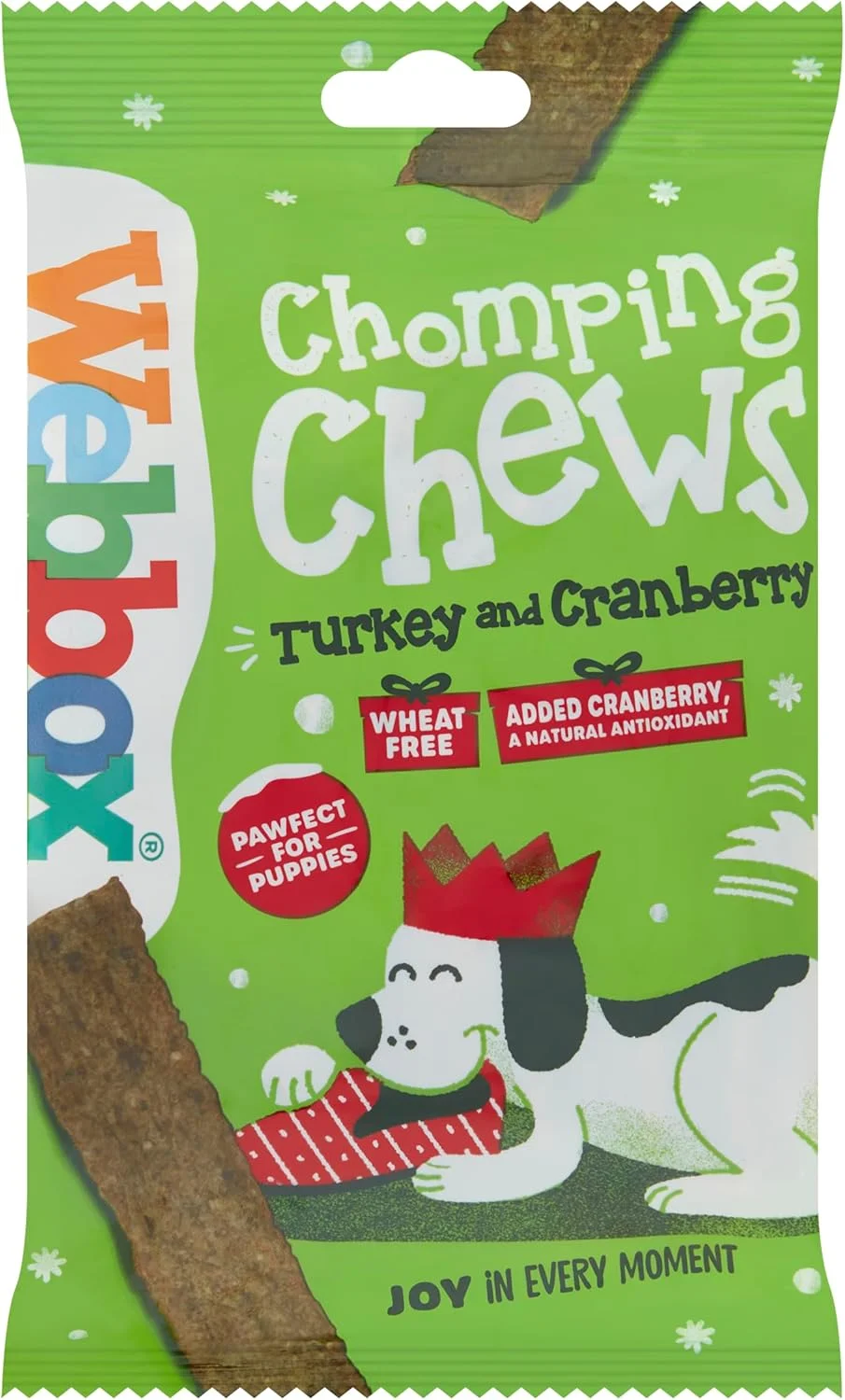 تشویقی جویدنی کریسمس سگ با طعم بوقلمون و کرن‌بری وب‌باکس پتز چویس - 150 گرم