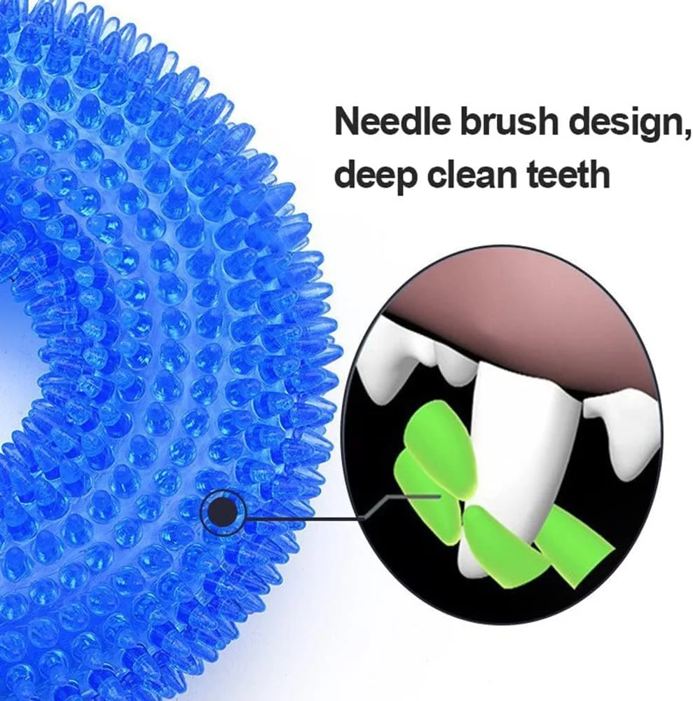 اسباب بازی دندانی سگ WANGCL، اسباب بازی های جویدنی نرم از جنس لاستیک طبیعی برای توله سگ، مسواک سگ برای تمیز کردن دندان ها، حلقه دوناتی شکل، ابزار بازی تعاملی - آبی اسباب بازی دندانی سگ WANGCL، اسباب بازی های جویدنی نرم از جنس لاستیک طبیعی برای توله سگ، مسواک سگ برای تمیز کردن دندان ها، حلقه دوناتی شکل، ابزار بازی تعاملی - آبی