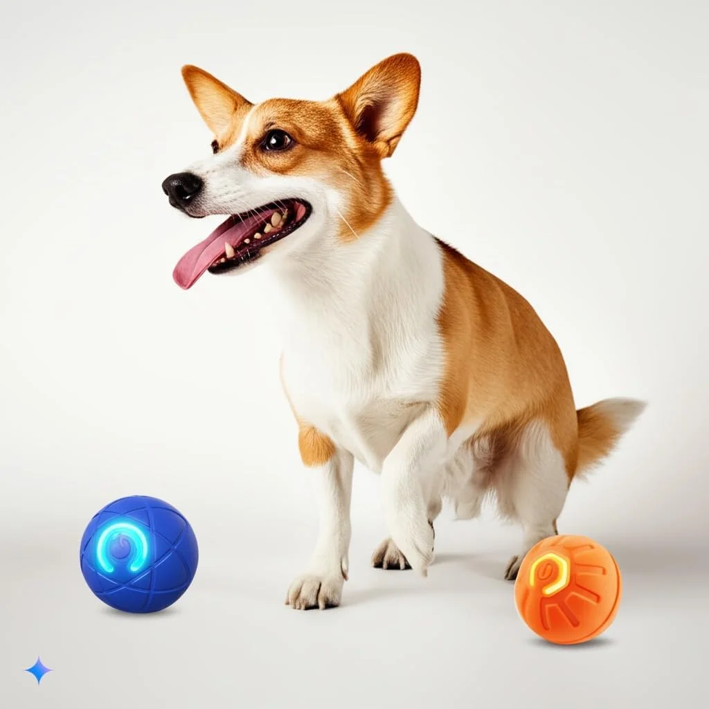 توپ بازی تعاملی هوشمند VIV Wicked Ball AIR، توپ پرشی فعال با حرکت قابل شارژ، توپ های بادوام اتوماتیک سگ برای سرگرمی ضد جویدن، اسباب بازی گربه الکترونیکی خودکار (نارنجی+آبی) (سگ/نارنجی+آبی)