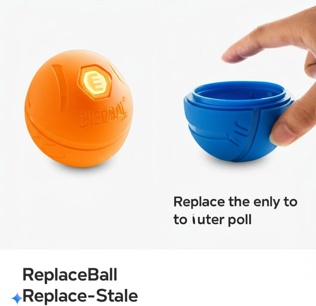 توپ بازی تعاملی هوشمند VIV Wicked Ball AIR، توپ پرشی فعال با حرکت قابل شارژ، توپ های بادوام اتوماتیک سگ برای سرگرمی ضد جویدن، اسباب بازی گربه الکترونیکی خودکار (نارنجی+آبی) (سگ/نارنجی+آبی)