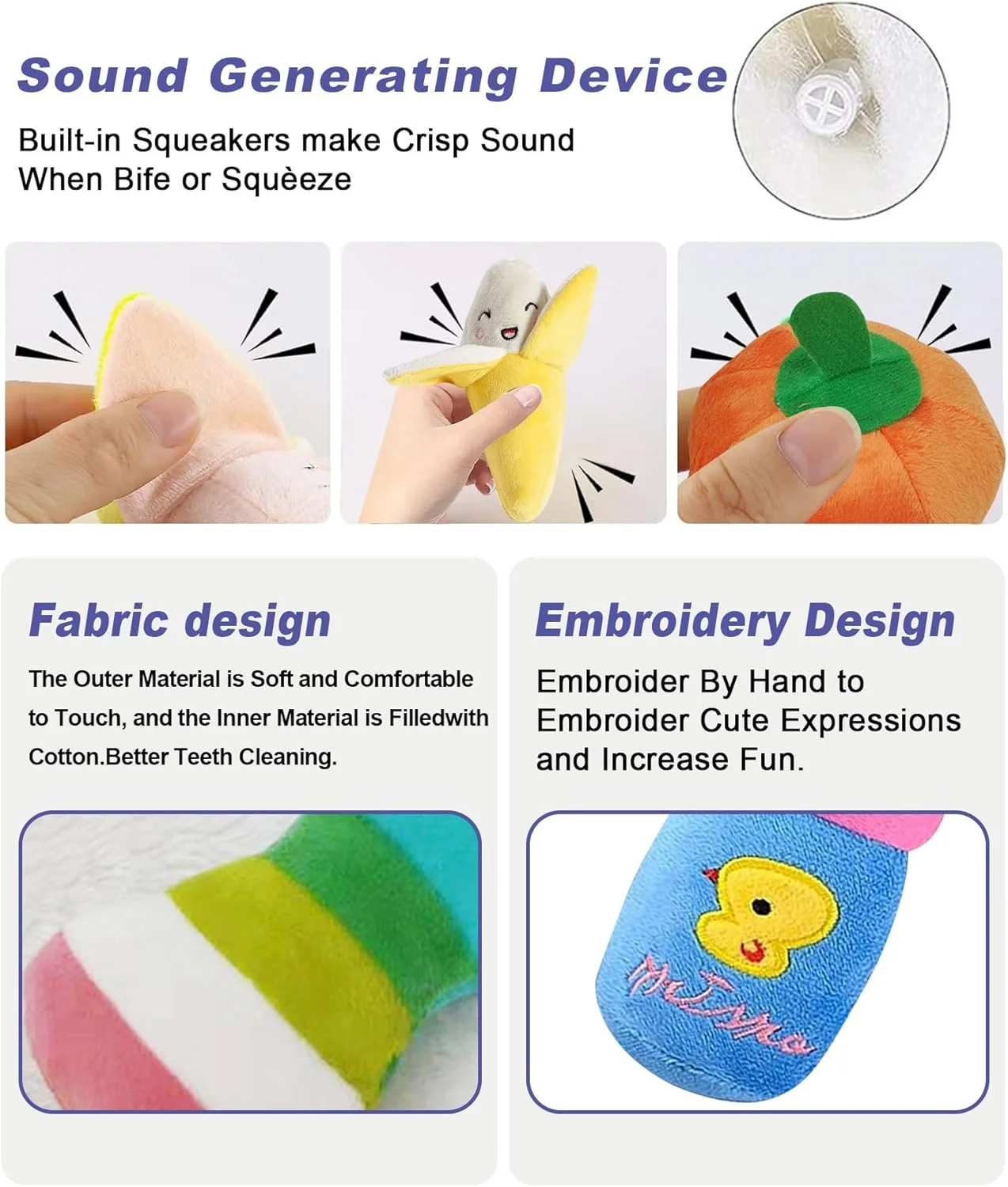 مجموعه اسباب بازی های جویدنی سگ URbazaar، بسته 10 عددی اسباب بازی های سگ بامزه و صدا دار برای سلامت دندان و کاهش اضطراب، اسباب بازی های دندانی توله سگ با قابلیت تعامل، برای سگ های کوچک و متوسط (مدل A)