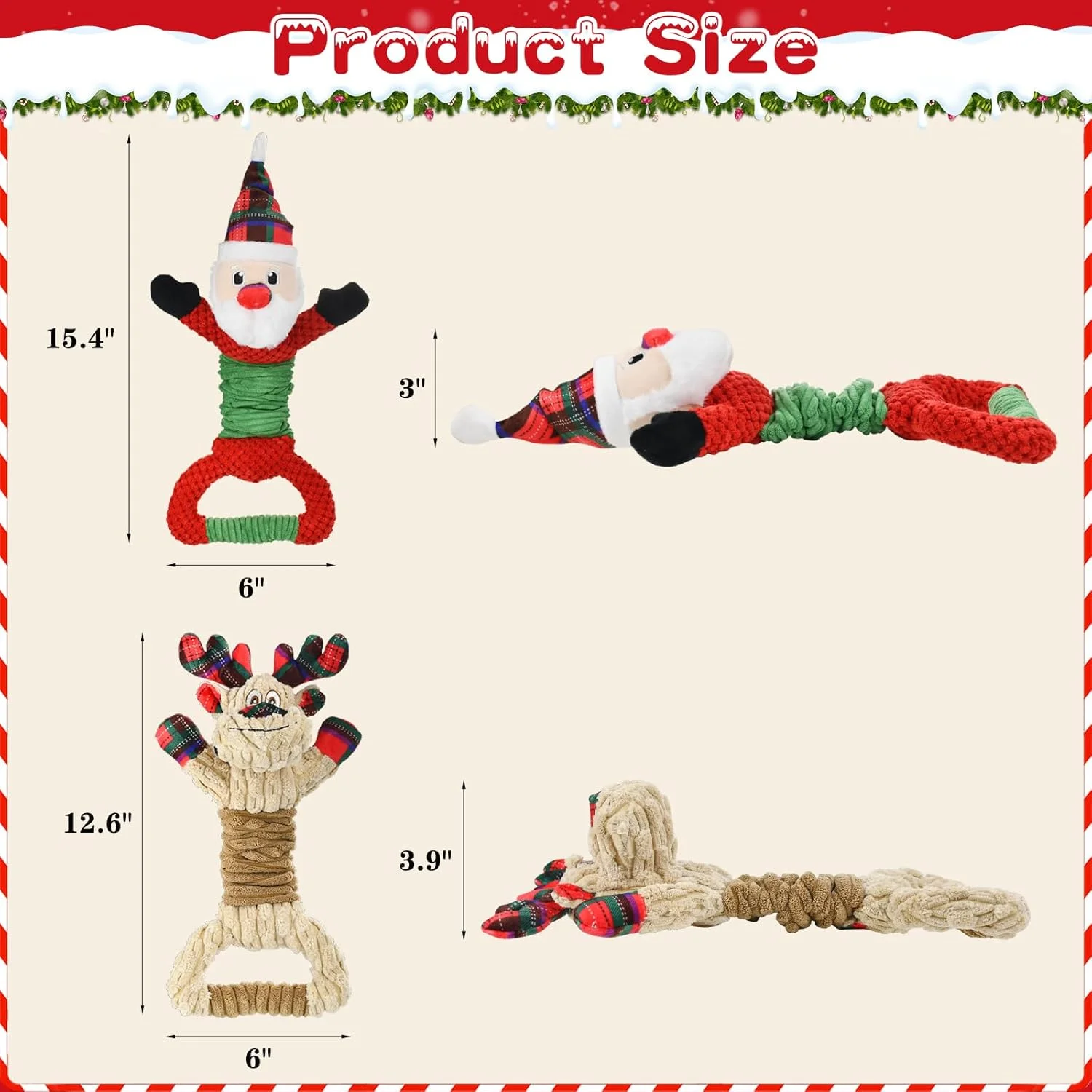 اسباب بازی سگ کریسمس Vehomy، اسباب بازی جیر جیر سگ برای جویدن تهاجمی، اسباب بازی سگ بابانوئل کریسمس، اسباب بازی سگ گوزن شمالی، اسباب بازی کششی سگ، اسباب بازی تعاملی سگ برای سگ های کوچک، متوسط و بزرگ، 2 عدد اسباب بازی سگ کریسمس Vehomy، اسباب بازی جیر جیر سگ برای جویدن تهاجمی، اسباب بازی سگ بابانوئل کریسمس، اسباب بازی سگ گوزن شمالی، اسباب بازی کششی سگ، اسباب بازی تعاملی سگ برای سگ های کوچک، متوسط و بزرگ، 2 عدد