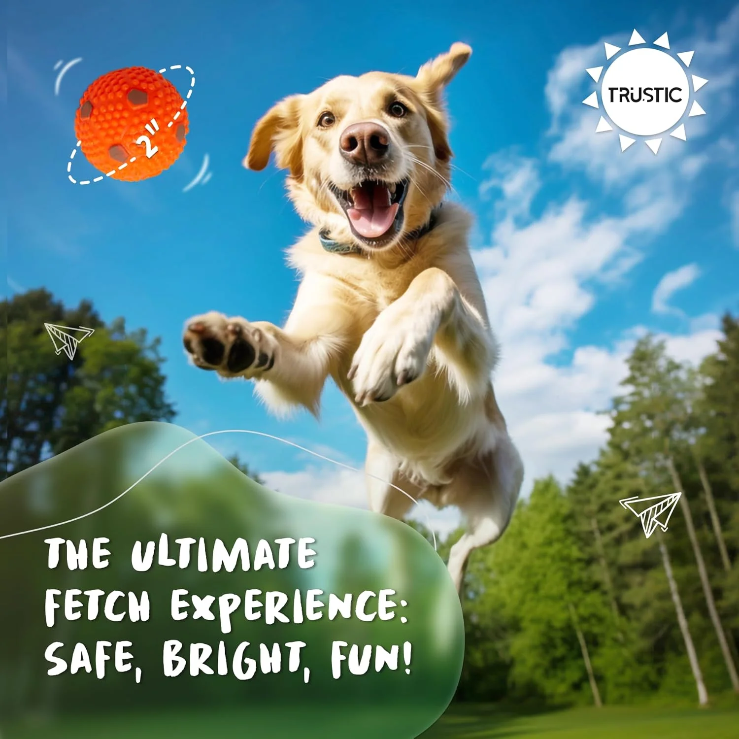 توپ های تراستیک 2 اینچی برای سگ های کوچک و متوسط - برای پرتابگر توپ اتوماتیک سگ، بازی فچ و اسباب بازی سگ (بسته 8 عددی توپ)