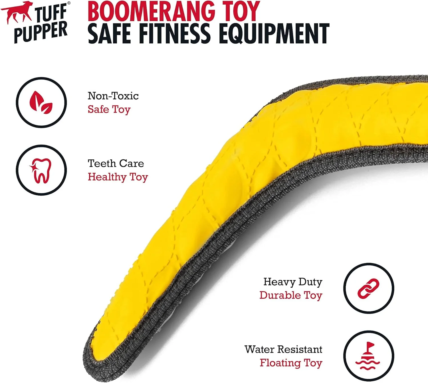 اسباب بازی بومرنگ شناور چند منظوره سگ و اسباب بازی آبی سگ Tuff Pupper | اسباب بازی عالی برای ورزش سگ - روی سطوح می پرد | مناسب برای جویدن های مخرب نیست اسباب بازی بومرنگ شناور چند منظوره سگ و اسباب بازی آبی سگ Tuff Pupper | اسباب بازی عالی برای ورزش سگ - روی سطوح می پرد | مناسب برای جویدن های مخرب نیست