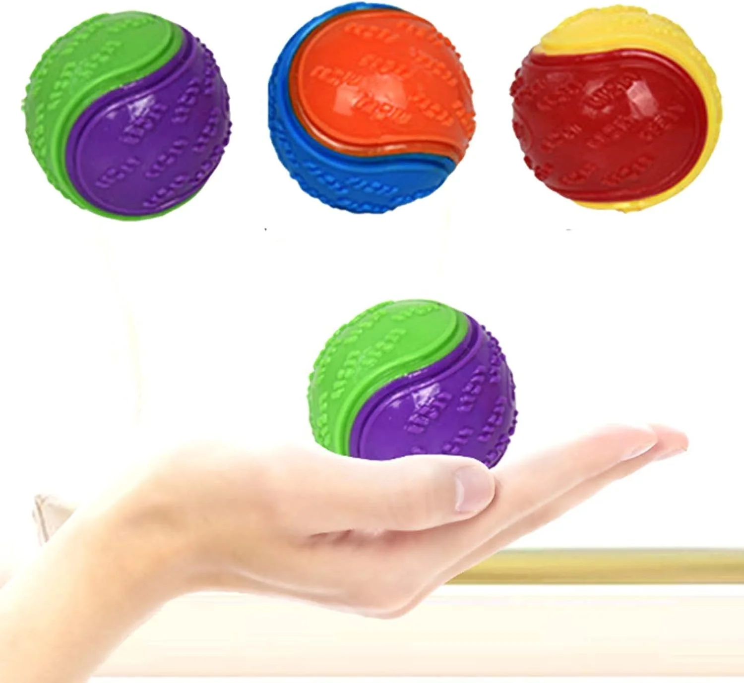 توپ های اسباب بازی سگ جیر جیر کننده TERRIFI، اسباب بازی های جویدنی توله سگ برای دندان درآوردن، غیر سمی، توپ آموزشی سگ، توپ تعاملی سگ برای سگ های متوسط، بزرگ و کوچک