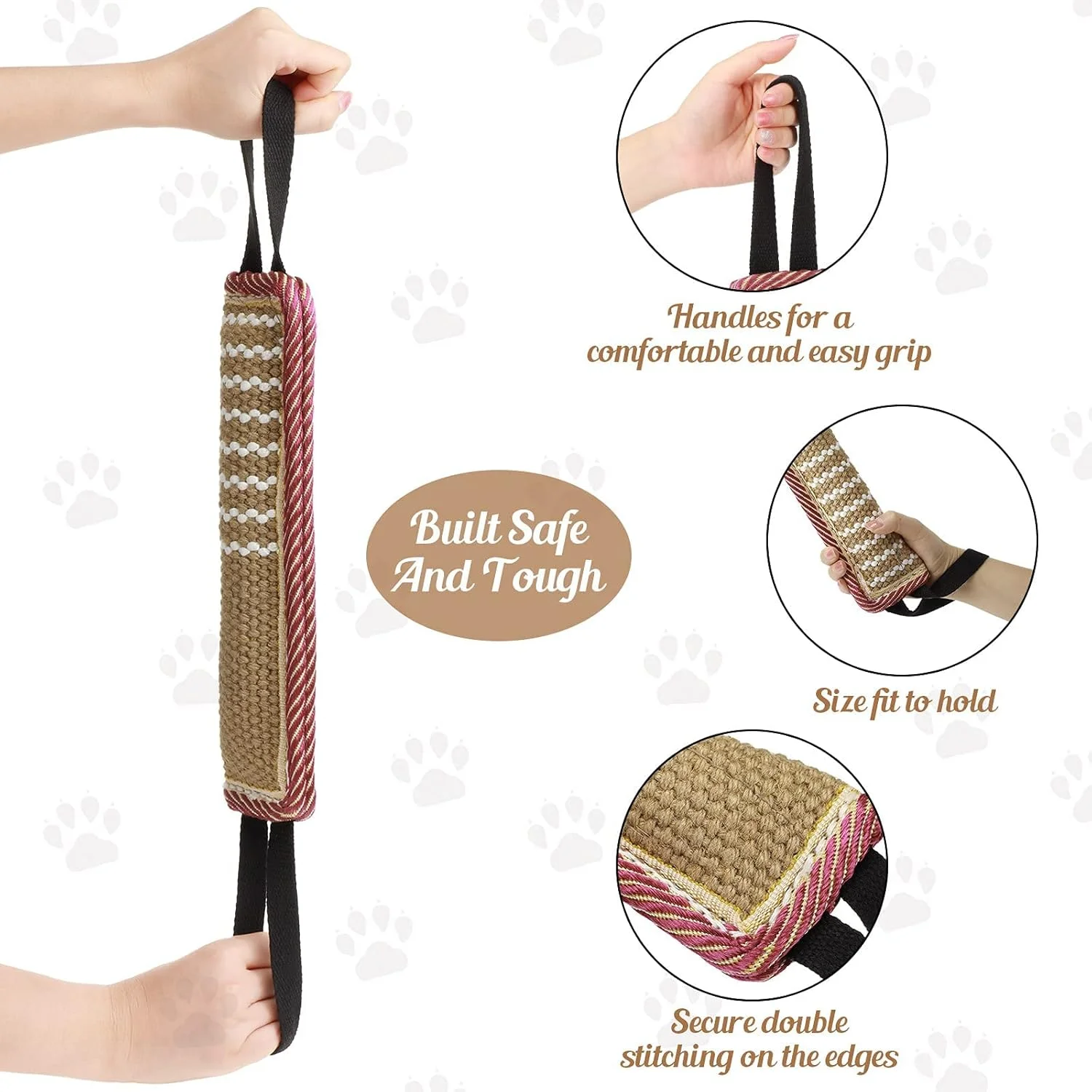 اسباب بازی کششی سگ تریفی، اسباب بازی جوت گاز گرفتن سگ با دسته های قوی، ایده آل برای طناب کشی، بازی تعاملی آموزش توله سگ، اسباب بازی های آموزش گاز گرفتن بادوام برای سگ های متوسط ​​تا بزرگ، 2 عدد