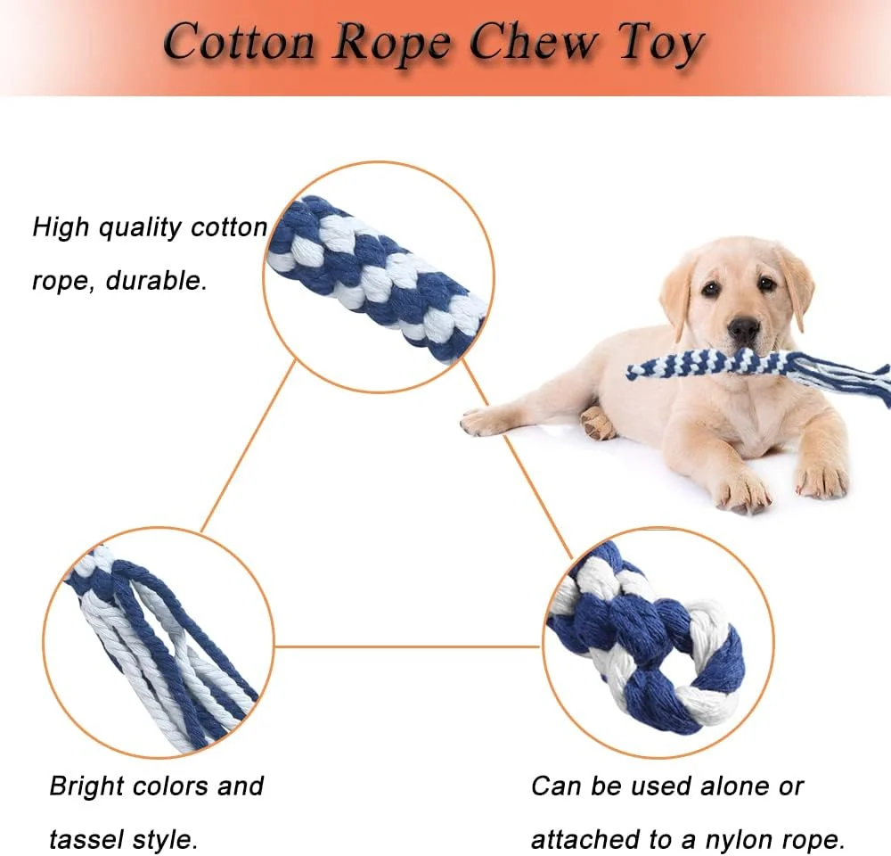 اسباب بازی میله لاس زنی سگ SYOOY، اسباب بازی های تعاملی سگ برای تعقیب و گریز و طناب کشی، چوب بازی سگ با 3 طناب پشمی جویدنی، میله چوب بازی حیوانات خانگی برای تمرین سگ های کوچک، متوسط و بزرگ