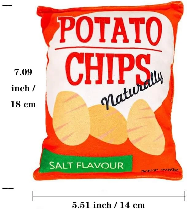 اسباب بازی پولیشی چیپس سیب زمینی SQworld برای حیوانات خانگی، اسباب بازی های پازلی سگ، مقاوم در برابر گاز گرفتن با صدای جغجغه داخلی، اسباب بازی سگ پولیشی صدادار، اسباب بازی پاره کردنی برای سگ ها و توله سگ ها - اسباب بازی های صدادار محرک برای حیوانات خانگی (رنگ تصادفی)