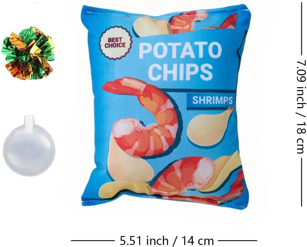 اسباب بازی پولیشی چیپس سیب زمینی SQworld برای حیوانات خانگی، اسباب بازی های پازلی سگ، مقاوم در برابر گاز گرفتن با صدای جغجغه داخلی، اسباب بازی سگ پولیشی صدادار، اسباب بازی پاره کردنی برای سگ ها و توله سگ ها - اسباب بازی های صدادار محرک برای حیوانات خانگی (رنگ تصادفی)