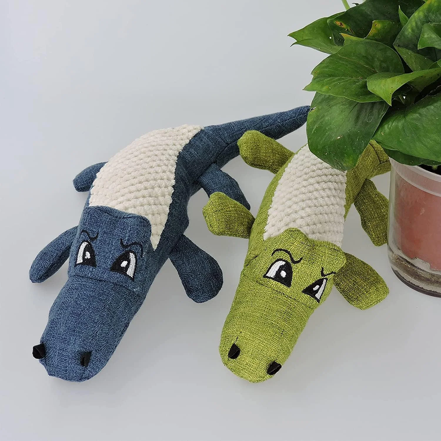 اسباب بازی جویدنی حیوانات خانگی، اسباب بازی های پولیشی صدادار، اسباب بازی پازلی آموزشی دندان، اسباب بازی جویدنی نرم پنبه ای به شکل تمساح، اسباب بازی های تعاملی خنده دار و بادوام برای آموزش و بازی سگ های کوچک و متوسط