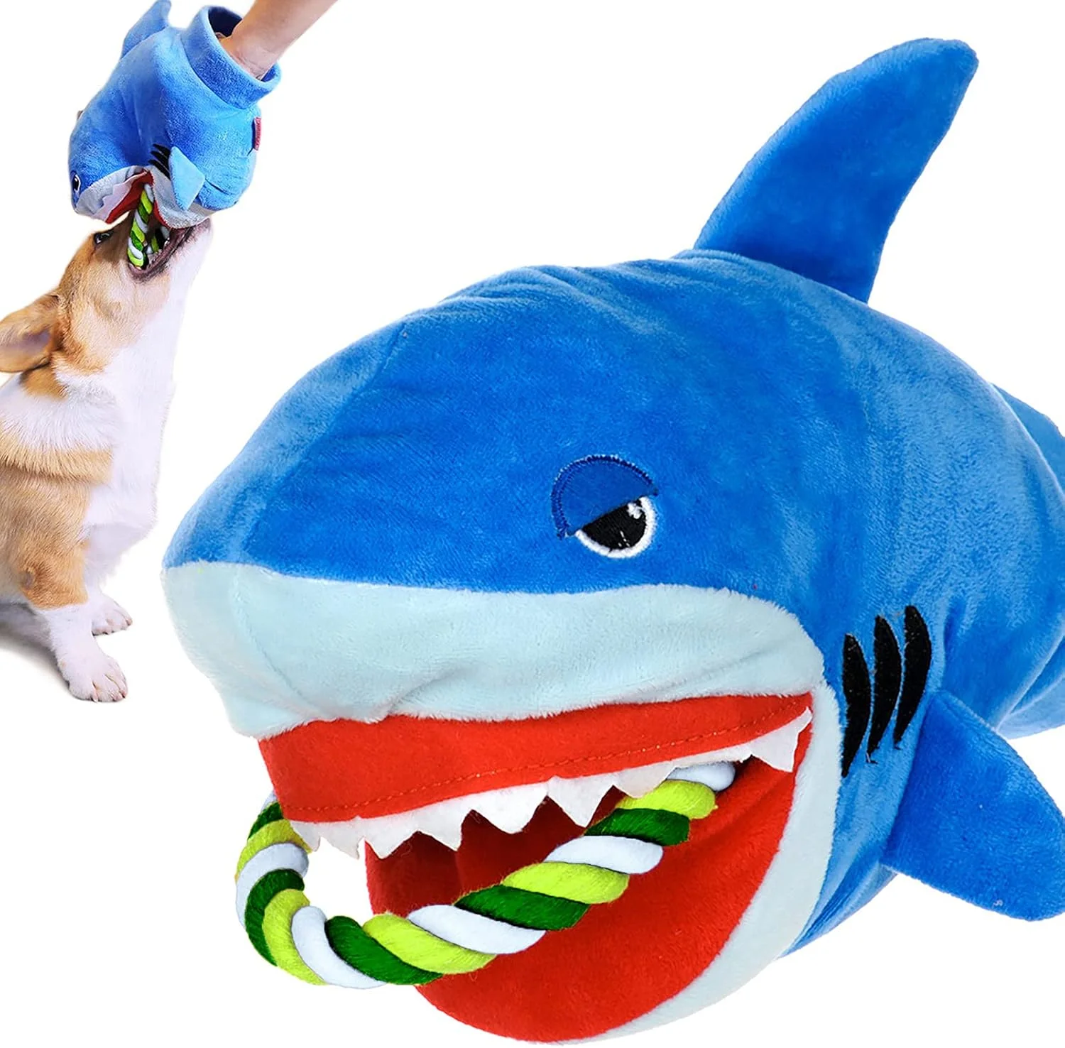 اسباب بازی سگ پولیشی جیر جیر کننده - طناب پر شده خنده دار برای سگ های کوچک و متوسط، اسباب بازی جویدنی دندان درآوردن توله سگ ناز برای آموزش تعاملی، اسباب بازی کششی بادوام برای رفع بی حوصلگی و استرس، اسباب بازی حیوانات خانگی کوسه نرم با صدای جیر جیر اسباب بازی سگ پولیشی جیر جیر کننده - طناب پر شده خنده دار برای سگ های کوچک و متوسط، اسباب بازی جویدنی دندان درآوردن توله سگ ناز برای آموزش تعاملی، اسباب بازی کششی بادوام برای رفع بی حوصلگی و استرس، اسباب بازی حیوانات خانگی کوسه نرم با صدای جیر جیر