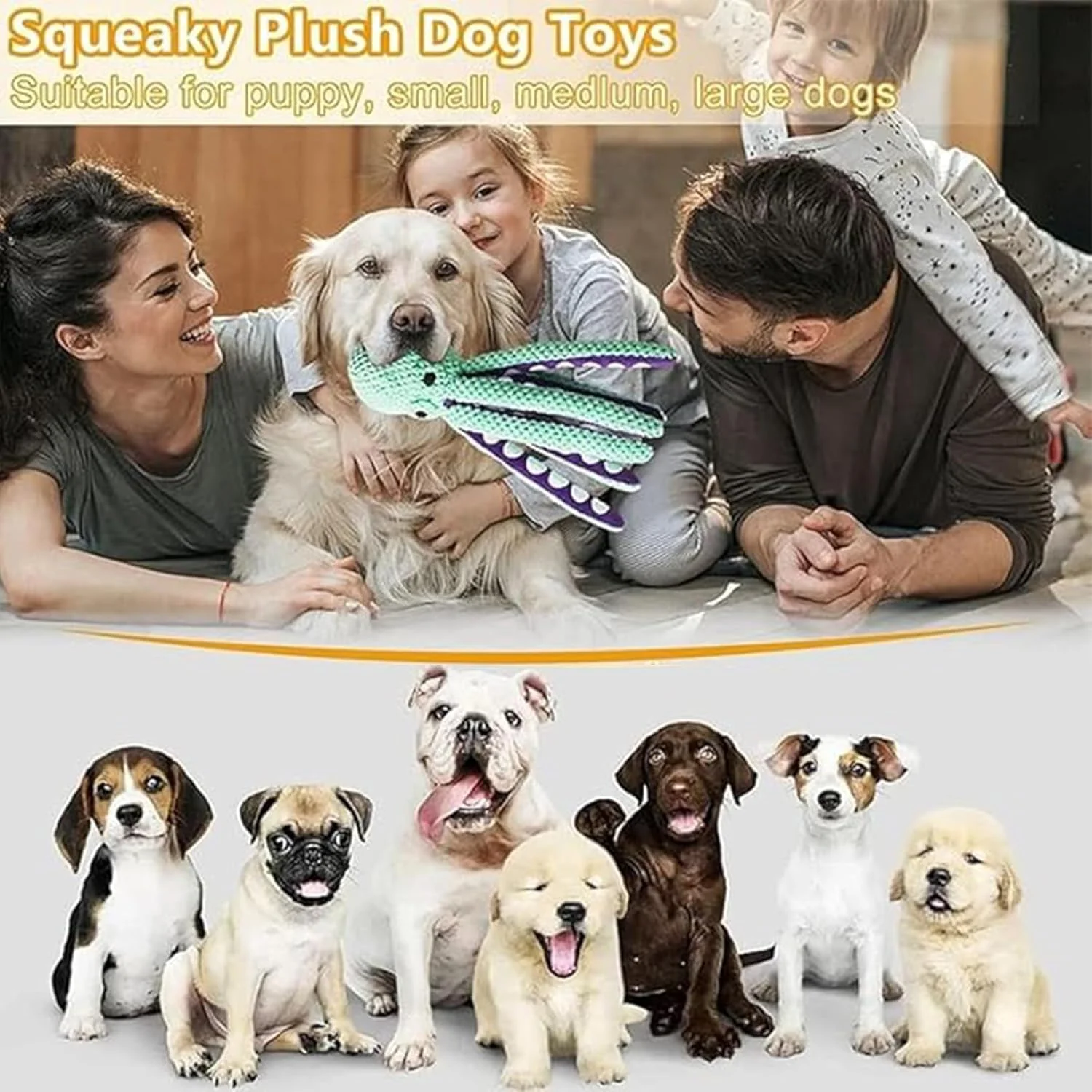 اسباب بازی سگ خانگی اختاپوس صدادار، اسباب بازی تعاملی سگ، اسباب بازی های جویدنی ضد اضطراب سگ از جنس پارچه های نرم و مخمل دار که می تواند دندان ها را برای سگ های کوچک، متوسط و بزرگ تمیز کند. اسباب بازی سگ خانگی اختاپوس صدادار، اسباب بازی تعاملی سگ، اسباب بازی های جویدنی ضد اضطراب سگ از جنس پارچه های نرم و مخمل دار که می تواند دندان ها را برای سگ های کوچک، متوسط و بزرگ تمیز کند.