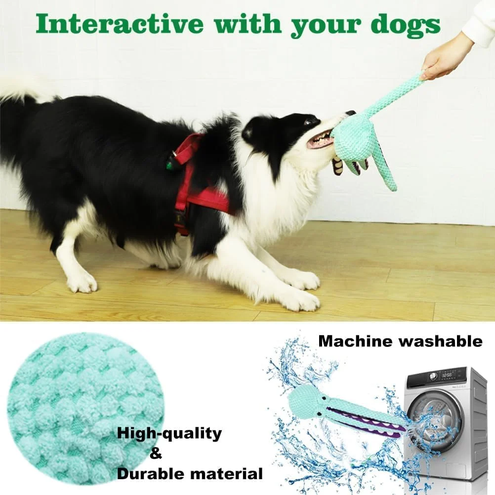 اسباب بازی سگ اختاپوس صدادار، اسباب بازی تعاملی سگ، طناب کشی، اسباب بازی بادوام سگ، اسباب بازی حیوانات خانگی، اسباب بازی جویدنی سگ مخمل خواب دار نرم ضد اضطراب توله سگ برای سگ های کوچک متوسط ​​بزرگ و توله سگ، کاهش بی حوصلگی، تمیز کردن دندان ها