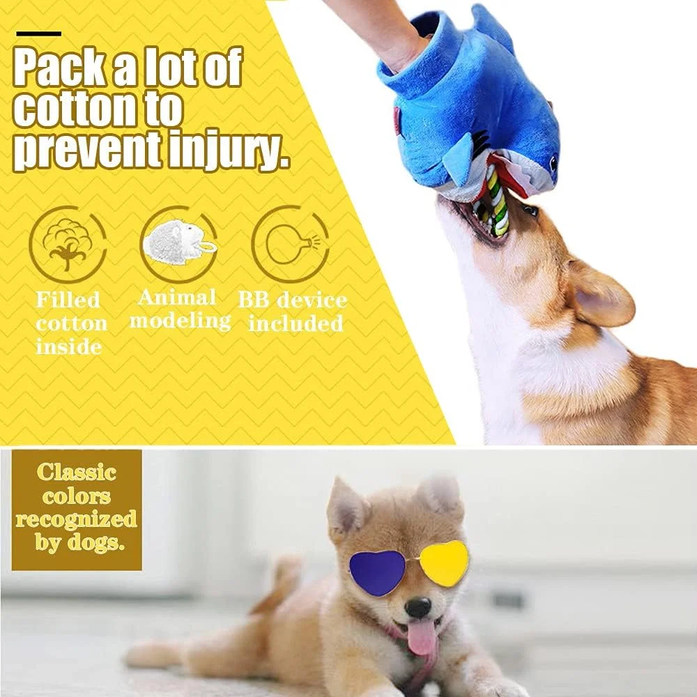 اسباب بازی سگ پولیشی جیر جیر کننده - طناب پر شده خنده دار برای سگ های کوچک و متوسط، اسباب بازی جویدنی دندان درآوردن توله سگ ناز برای آموزش تعاملی، اسباب بازی کششی بادوام برای رفع بی حوصلگی و استرس، اسباب بازی حیوانات خانگی کوسه نرم با صدای جیر جیر اسباب بازی سگ پولیشی جیر جیر کننده - طناب پر شده خنده دار برای سگ های کوچک و متوسط، اسباب بازی جویدنی دندان درآوردن توله سگ ناز برای آموزش تعاملی، اسباب بازی کششی بادوام برای رفع بی حوصلگی و استرس، اسباب بازی حیوانات خانگی کوسه نرم با صدای جیر جیر