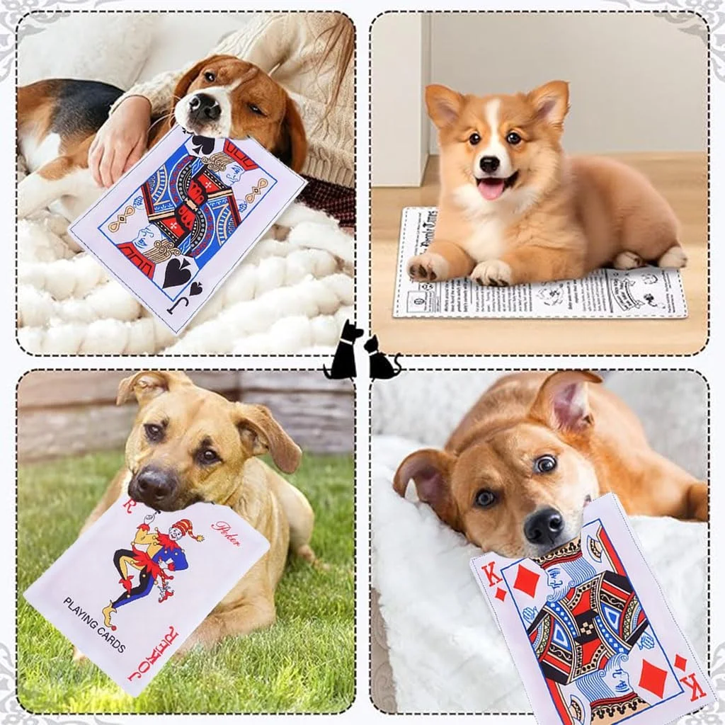 اسباب بازی سگ، اسباب بازی سگ پوکر خنده دار، اسباب بازی های جویدنی توله سگ، اسباب بازی های تعاملی جیر جیر کننده با کاغذ چروک برای توله سگ های کوچک و متوسط​​- بازی سرگرم کننده و جدید - هدایای جالب برای سگ شما، 5 عدد