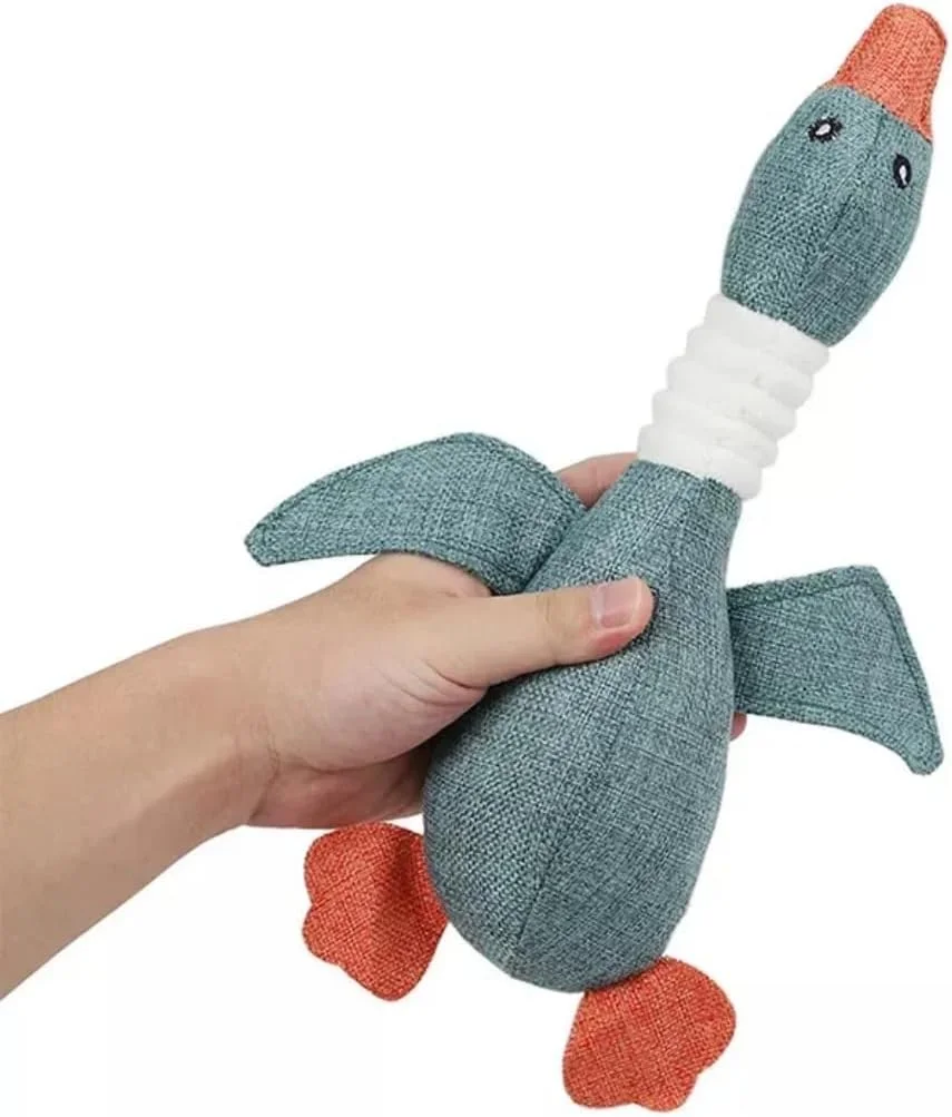 اسباب بازی سوت دار سگ، غاز آرامش بخش، اسباب بازی های نرم برای سگ ها و گربه های کوچک و متوسط، اسباب بازی های پولیشی توله سگ، اسباب بازی های جویدنی تعاملی سگ، اسباب بازی جویدنی بادوام