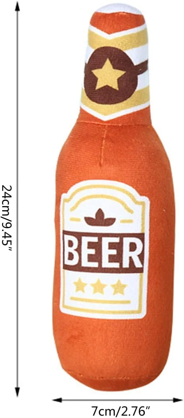 اسباب بازی سوت دار سگ، اسباب بازی جویدنی نرم پولیشی به شکل بطری آبجو با صدای جیر جیر برای سگ های متوسط و کوچک اسباب بازی سوت دار سگ، اسباب بازی جویدنی نرم پولیشی به شکل بطری آبجو با صدای جیر جیر برای سگ های متوسط و کوچک