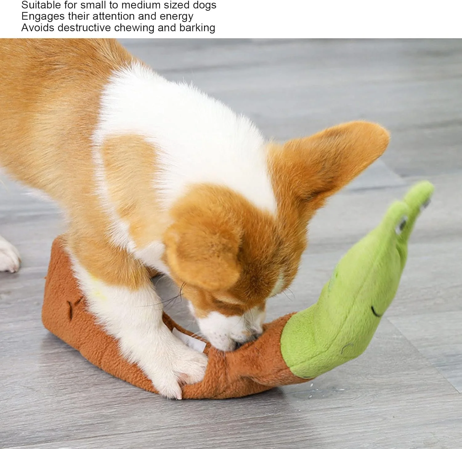 اسباب بازی مخملی جیر جیر کننده سگ سورندی، نرم، مقاوم در برابر جویدن، شکل حلزونی محکم، صدای عروسک نفیس، درزهای تقویت شده، فناوری محافظ جویدن برای سگ ها، توله سگ ها، کوچک