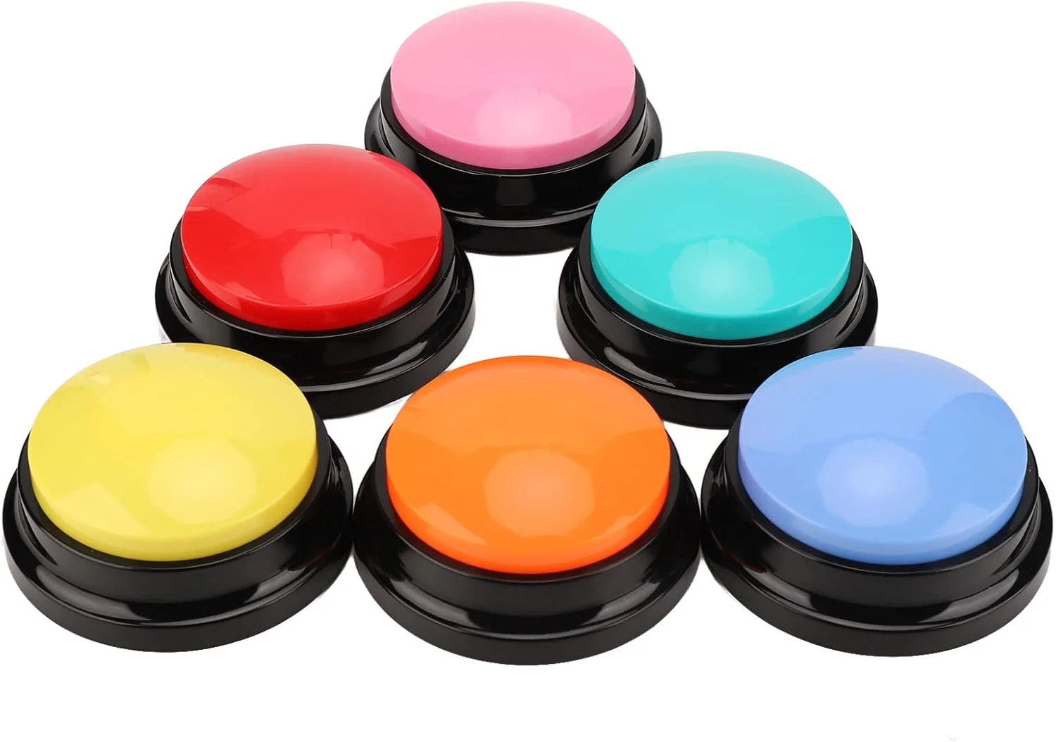 دکمه های ضبط صدا سوراندی برای آموزش سگ و حیوانات خانگی، دکمه های آموزش سخنگویی به سگ، دکمه های نمایش بازی، آموزش صدای سگ ها برای بیان خواسته ها، مجموعه 6 عددی برای ارتباطات