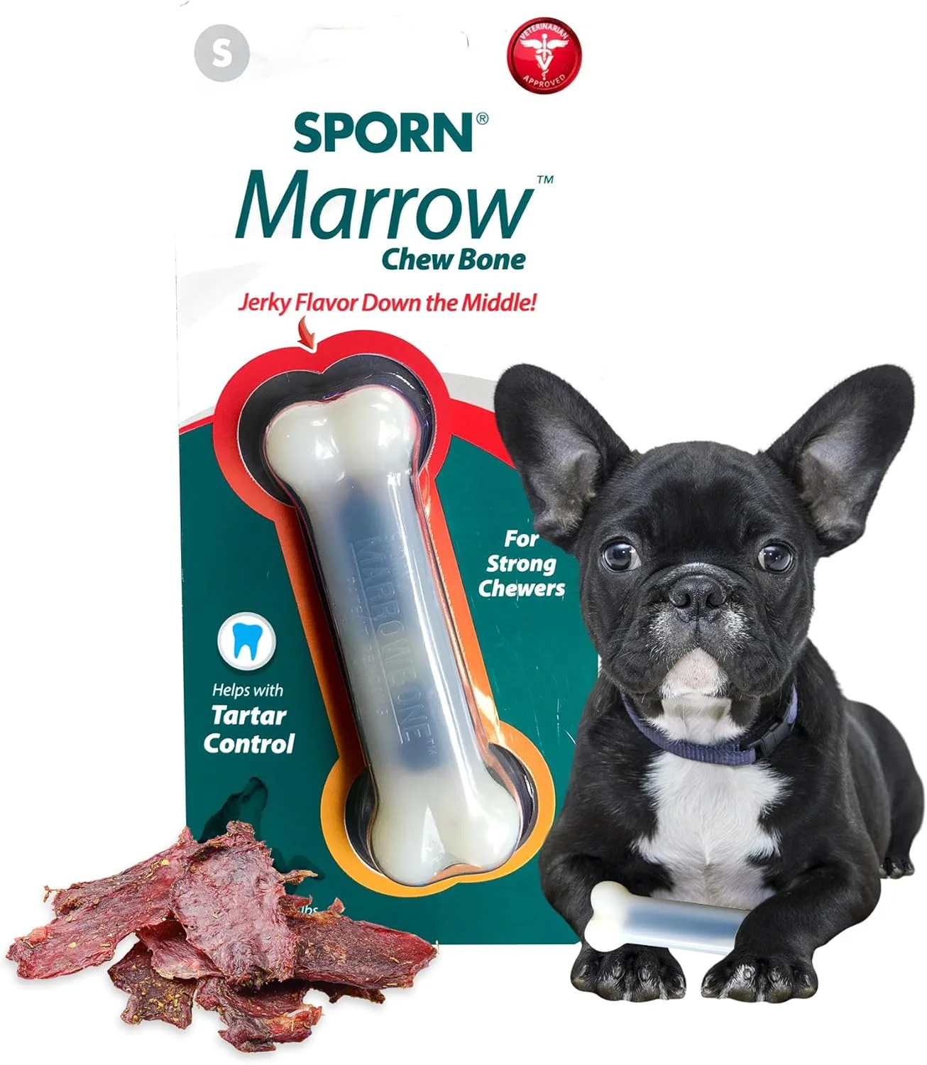 استخوان جویدنی سگ SPORN Yuppie Puppy – استخوان های جویدنی سگ با طعم گوشت گاو، اسباب بازی جویدنی بادوام، جویدنی مغز استخوان سگ، جویدنی دندانی برای سگ ها