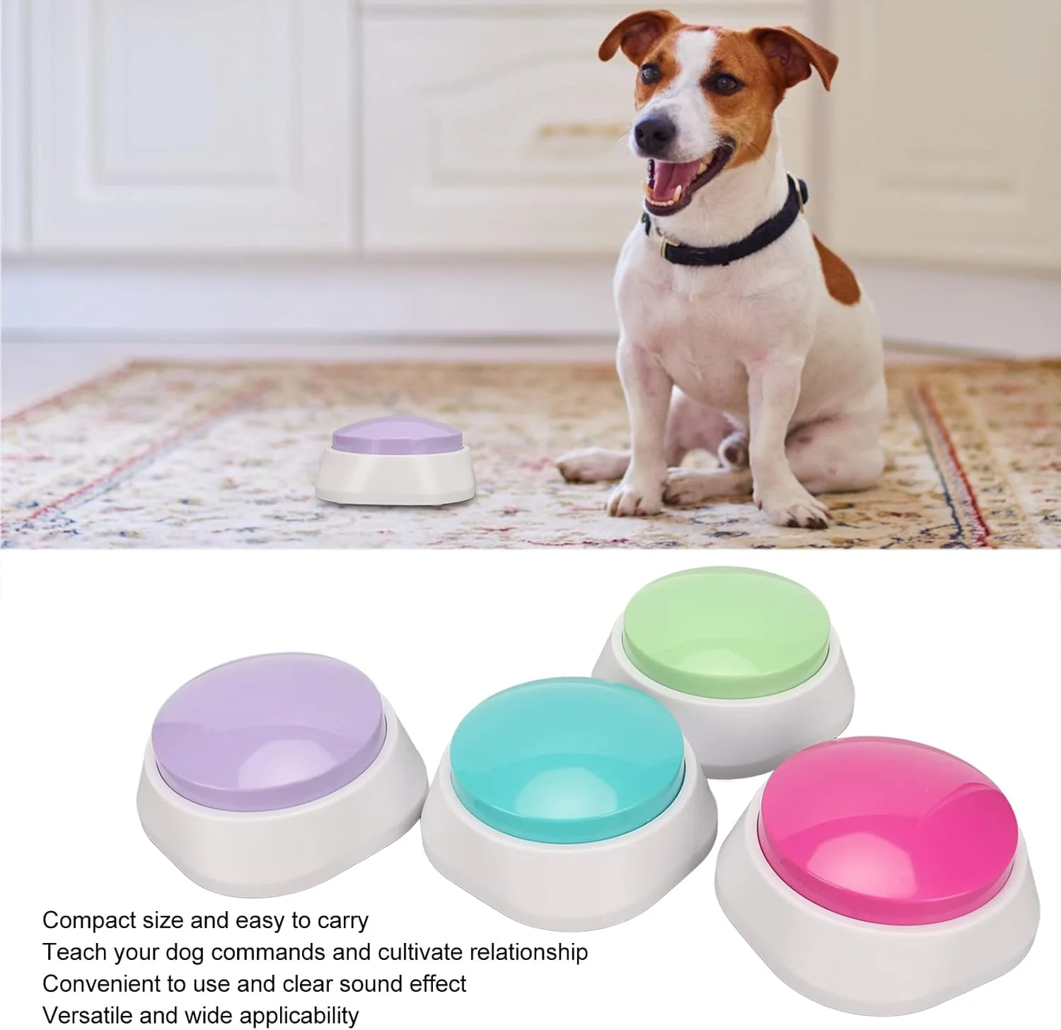 دکمه ضبط صدا سوراندی برای آموزش سگ و حیوانات خانگی، دکمه سخنگو برای آموزش سگ، دکمه قابل ضبط برای بازی، مجموعه 4 عددی برای ارتباط