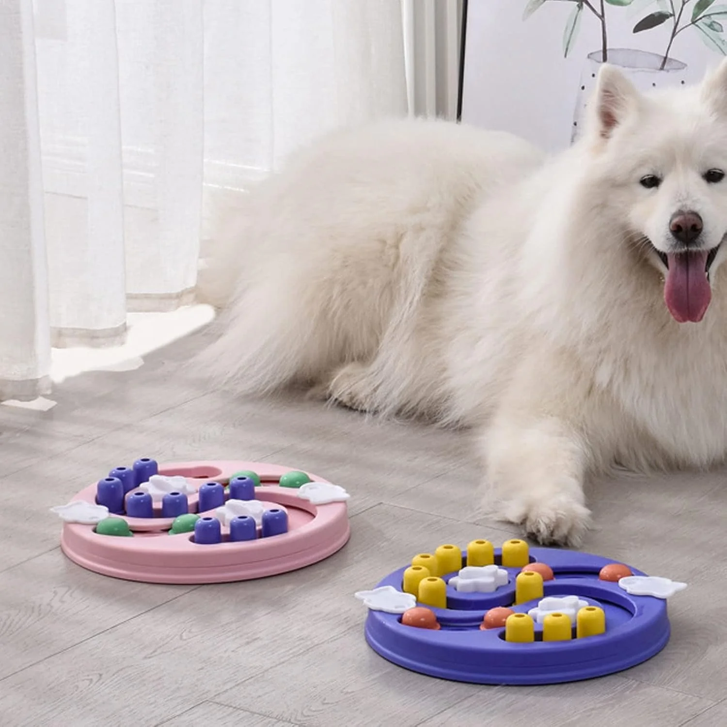 اسباب بازی پازلی تعاملی سگ سورندی، تحریک ذهنی سگ ها، آموزش هوش، پخش کننده غذای تشویقی توله سگ، کمک پیشرفته به هضم غذای حیوانات خانگی برای سگ های کوچک، متوسط و بزرگ ()