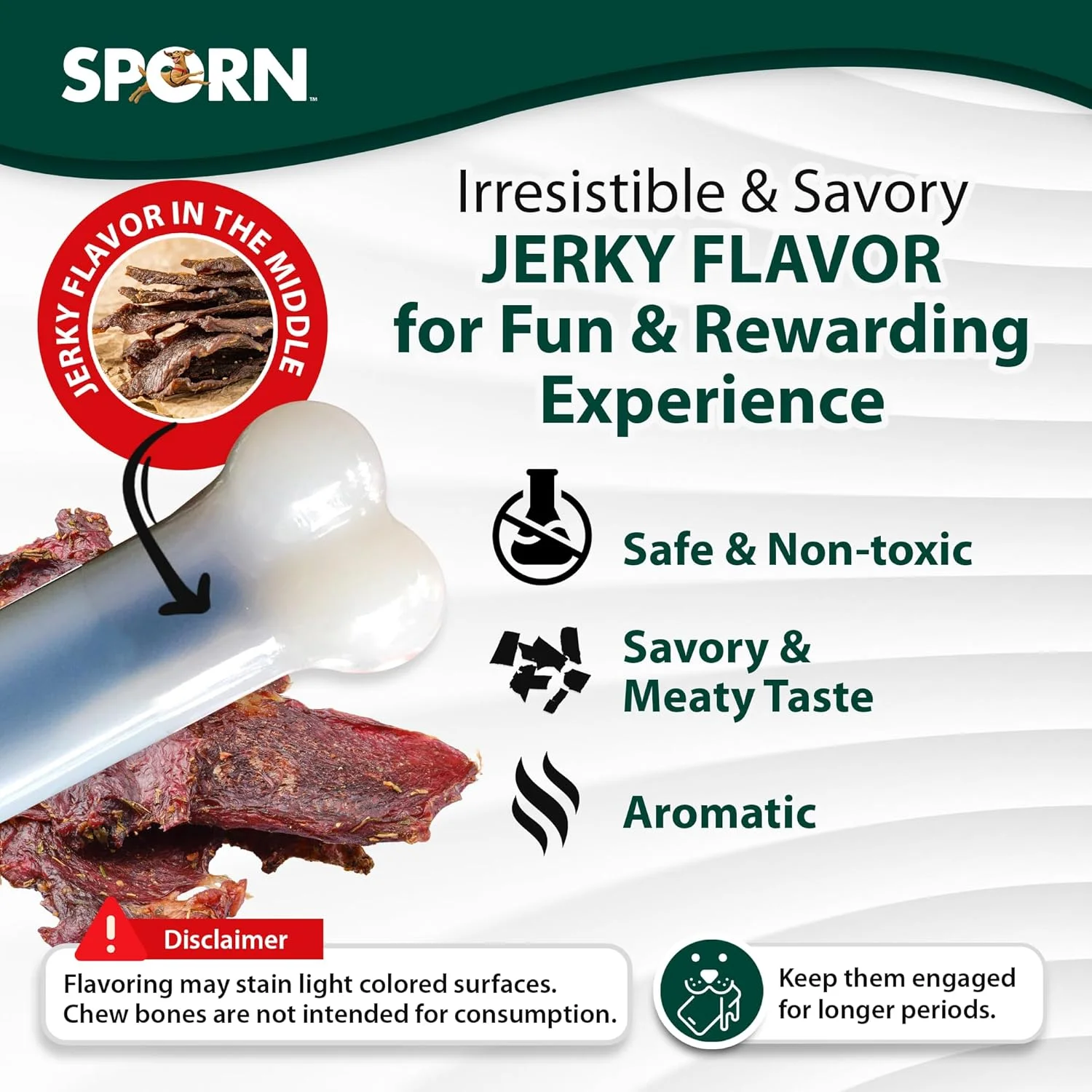 استخوان جویدنی سگ SPORN Yuppie Puppy – استخوان های جویدنی سگ با طعم گوشت گاو، اسباب بازی جویدنی بادوام، جویدنی مغز استخوان سگ، جویدنی دندانی برای سگ ها