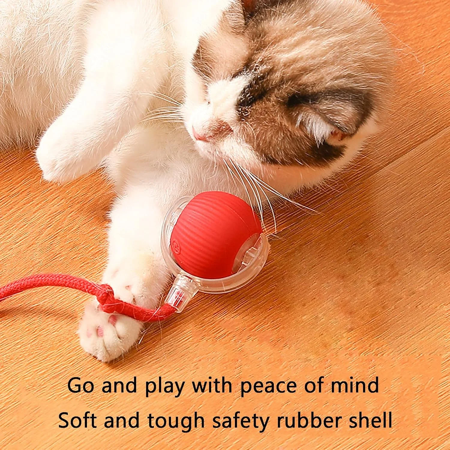 توپ بازی تعاملی سگ اسپینکیت - Celerypets، توپ بازی تعاملی سگ Pet Droid، توپ غلتان جویدنی برای سگ ها، برای سگ های داخل خانه، اجتناب هوشمندانه از موانع، عمر باتری طولانی، تمیز کردن آسان (قرمز)