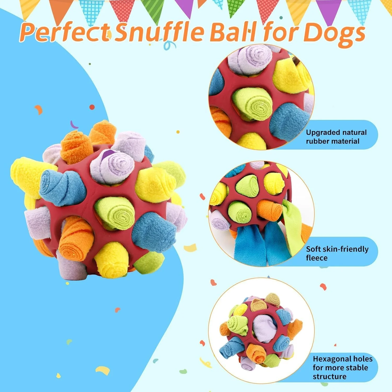 پد بویایی سگ، توپ اسباب بازی تعاملی سگ، اسباب بازی پازل سگ، پد تغذیه سگ، پد جستجو، توپ بویایی برای سگ ها، مهارت جستجوی طبیعی، اسباب بازی تحریک کننده سگ برای سگ های کوچک، متوسط و بزرگ (قرمز)