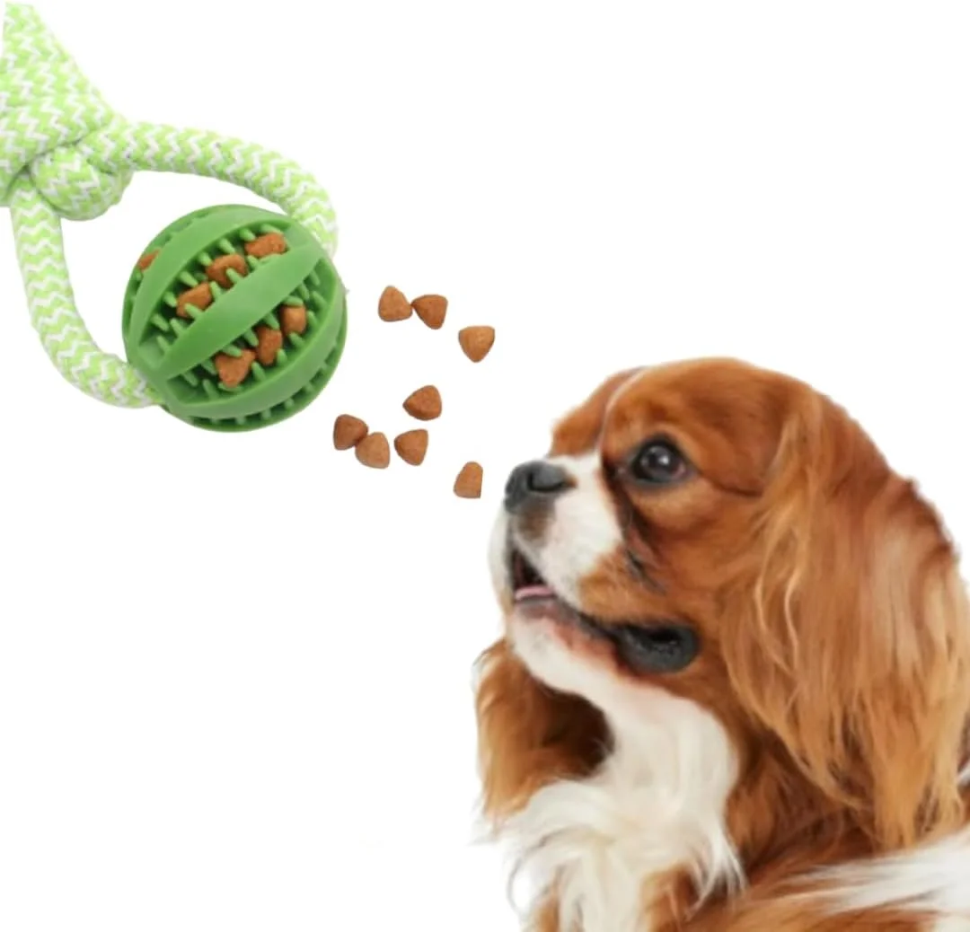 اسباب بازی آموزشی هوش حیوانات خانگی SKS-GROUP، اسباب بازی جویدنی سگ و گربه، توپ طنابی جیرجیر کننده، اسباب بازی خراش حیوانات خانگی (آبی)