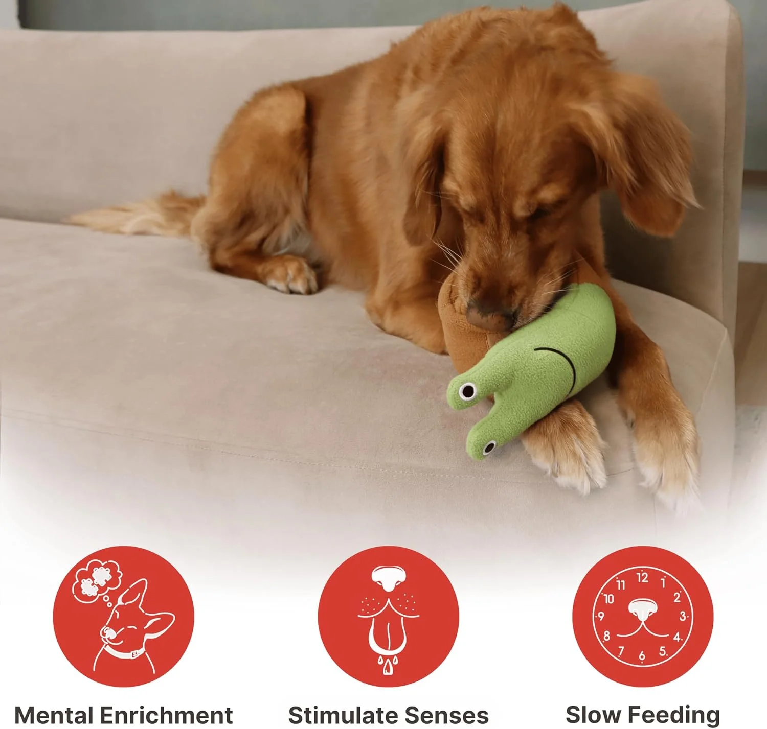 اسباب بازی پازلی سگ، اسباب بازی خرطومی سگ مدل حلزون - اسباب بازی های تعاملی توله سگ، اسباب بازی های پولیشی جیر جیر کننده برای آموزش غریزه جستجو و بازی کاهش استرس