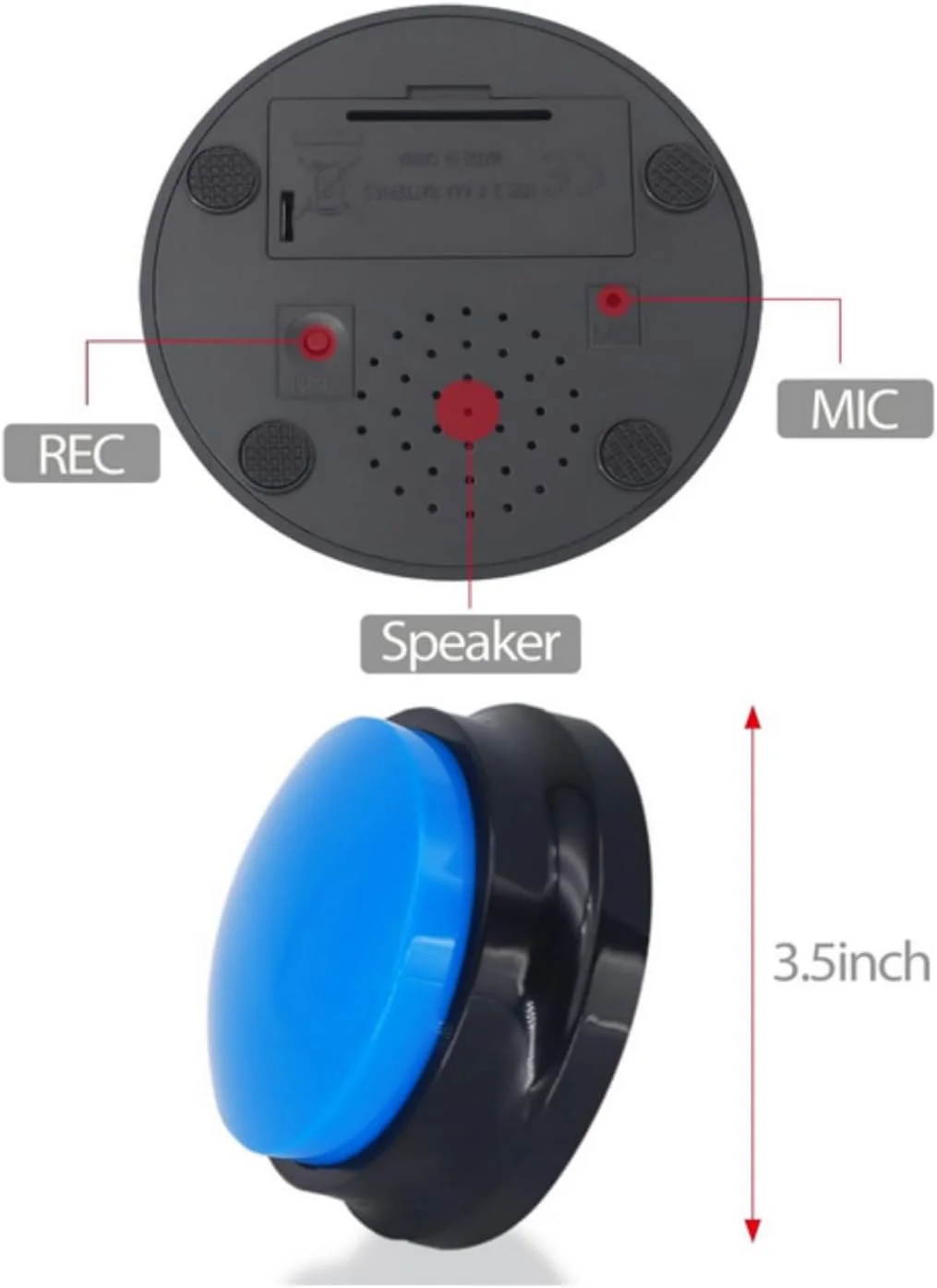 دکمه های آموزش سخنگوی سگ SKEIDO، بسته 4 عددی، دکمه آموزش سگ برای ارتباط، دکمه ضبط صدای 30 ثانیه ای تعاملی آموزش حیوانات خانگی با پخش ضبط صدا، هدیه سرگرم کننده